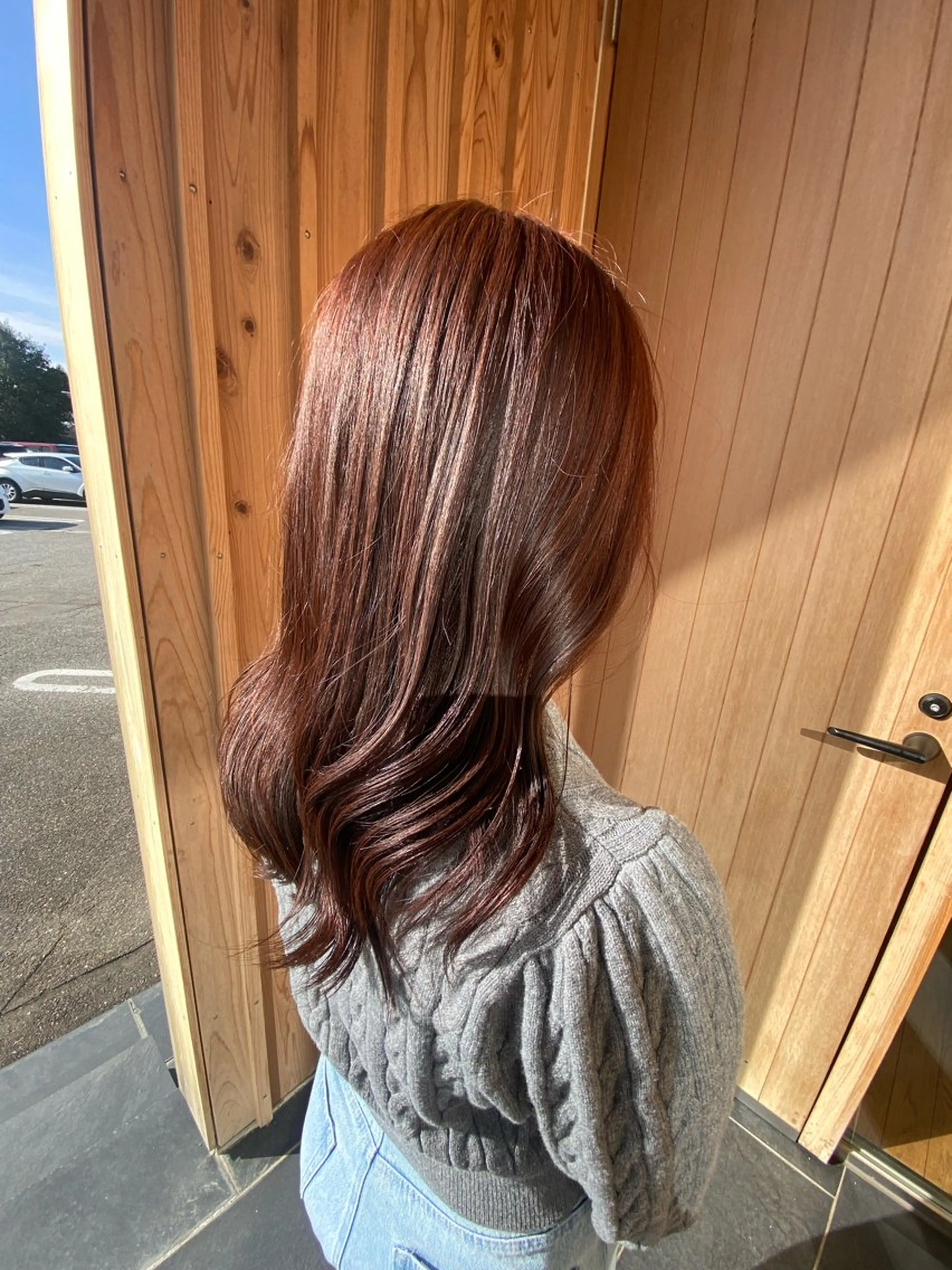 セミロング カラー ブラウンカラー ピンクカラー ピンクブラウン ヘアカラー トリートメント wakana / くびれカットのヘアスタイル