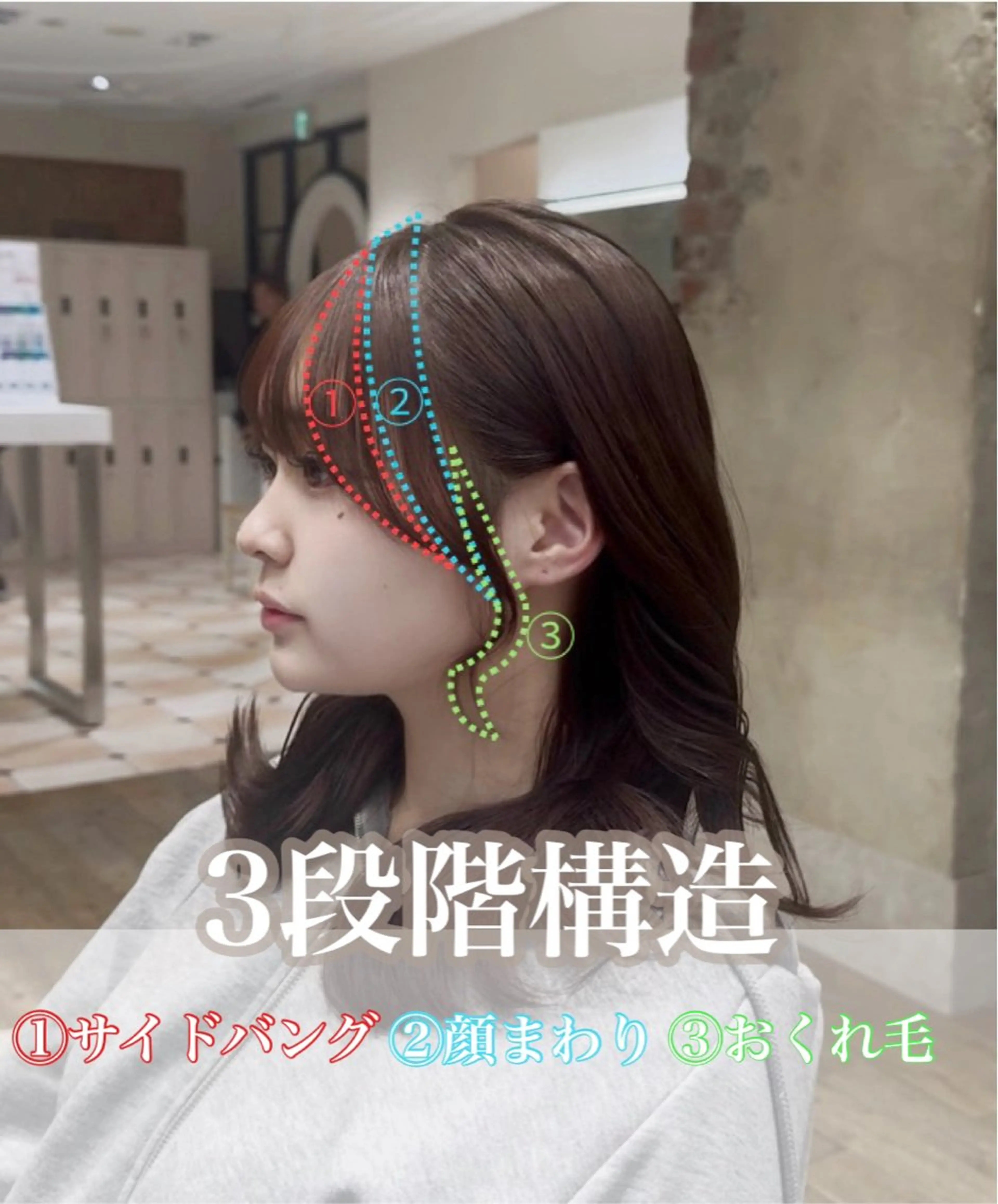 ミディアム カラー カット ヘアカラー トリートメント 新宿/レイヤー 顔周りカット溝手優太のヘアスタイル