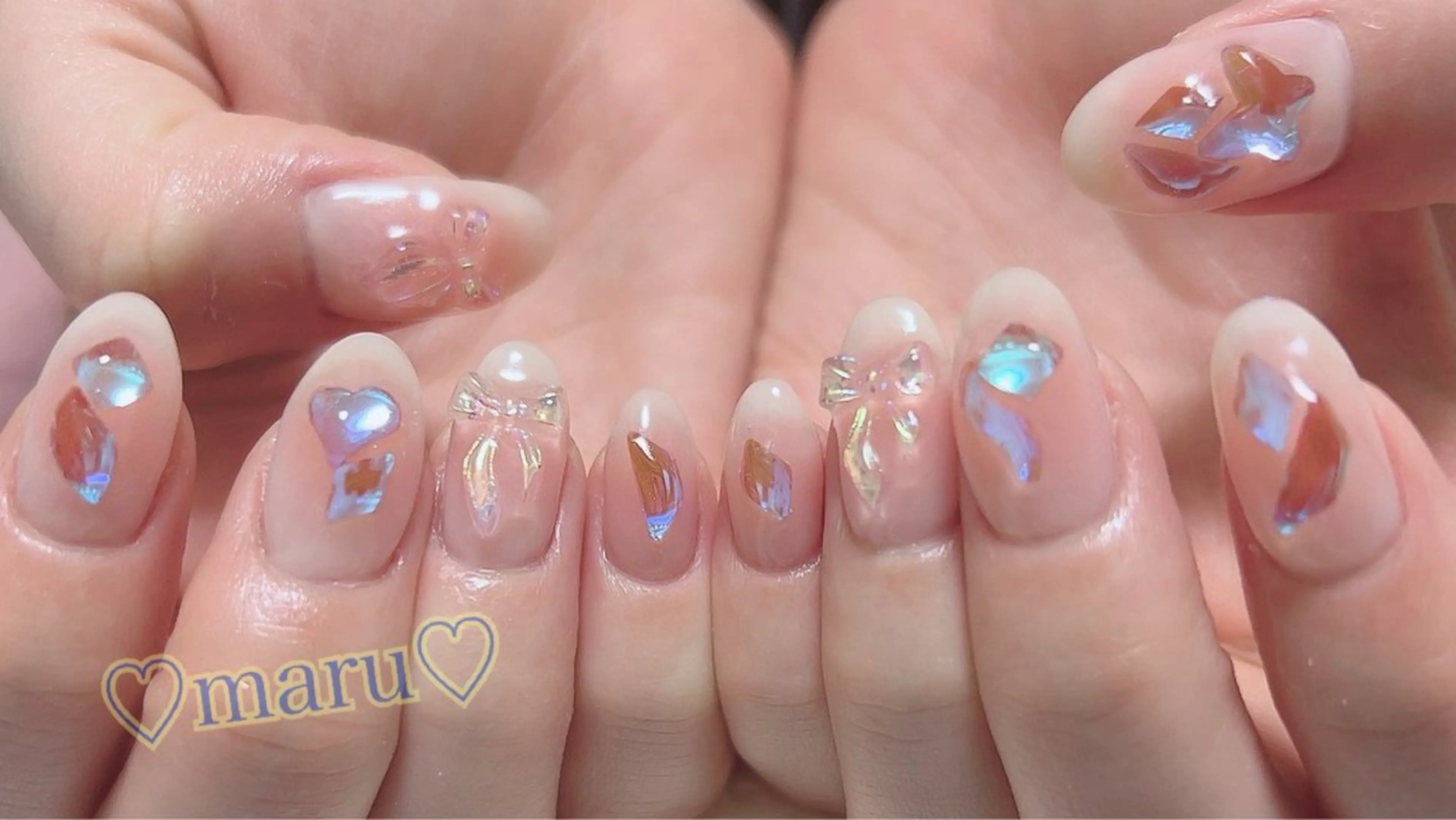 ネイル 持ち込み リボン ハンドネイル フットネイル まるみ♡7/1〜値上 げ致します(>_<)のその他イメージ