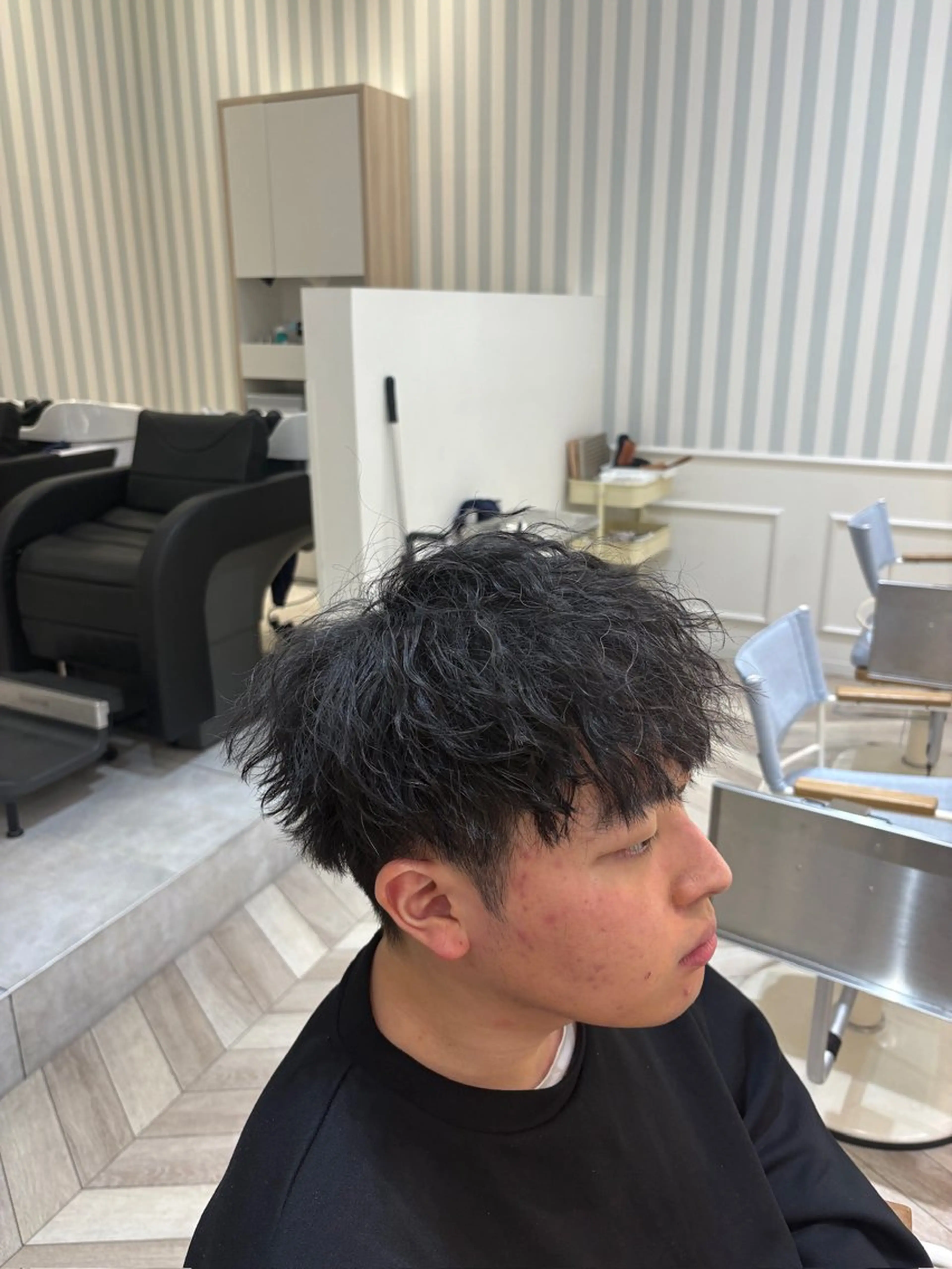 ショート パーマ メンズ カット パーマ レディースモデル募集 綾坂のヘアスタイル