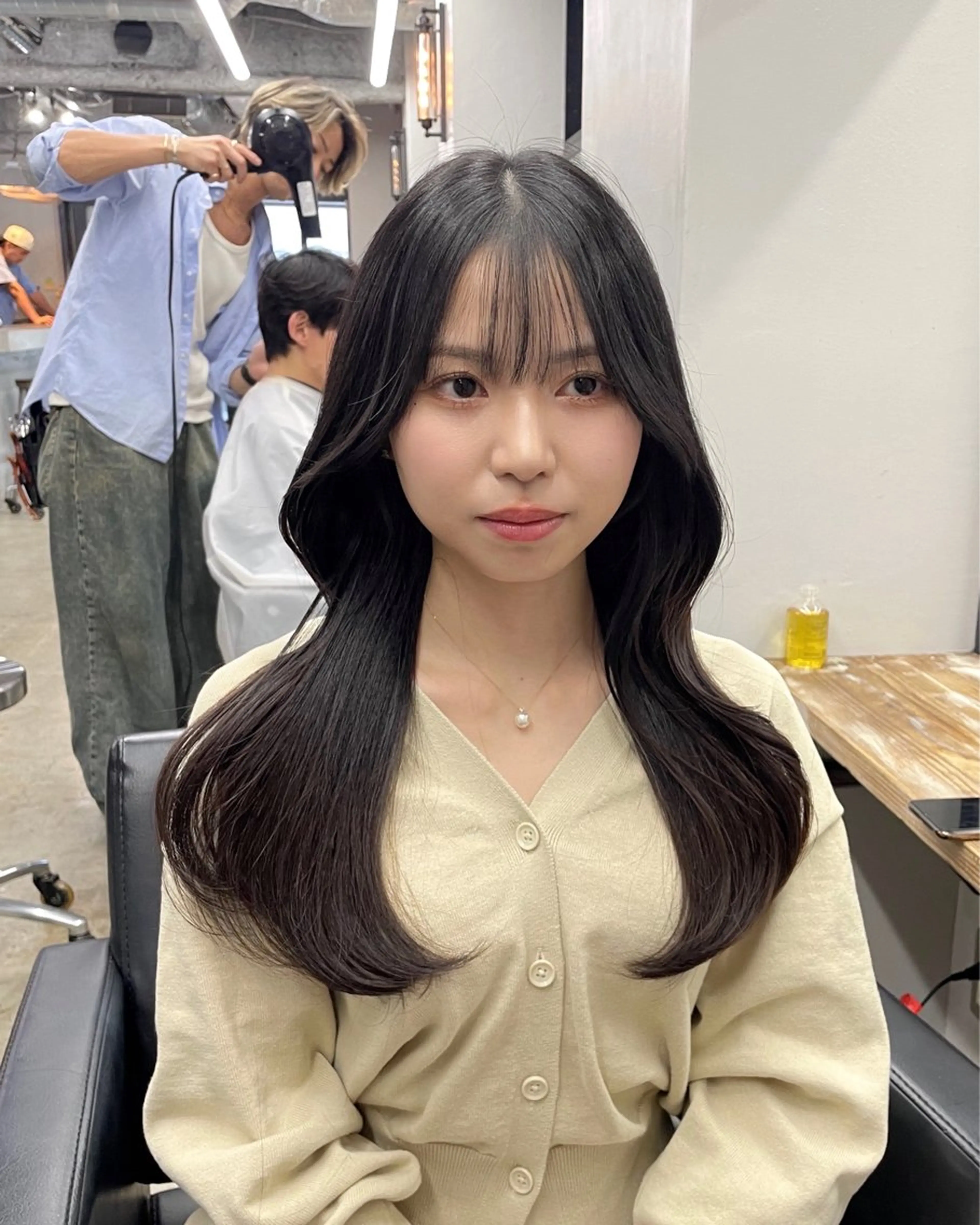 ロング カラー 新宿/韓国ヘア/ 髪質改善ストレートのヘアスタイル