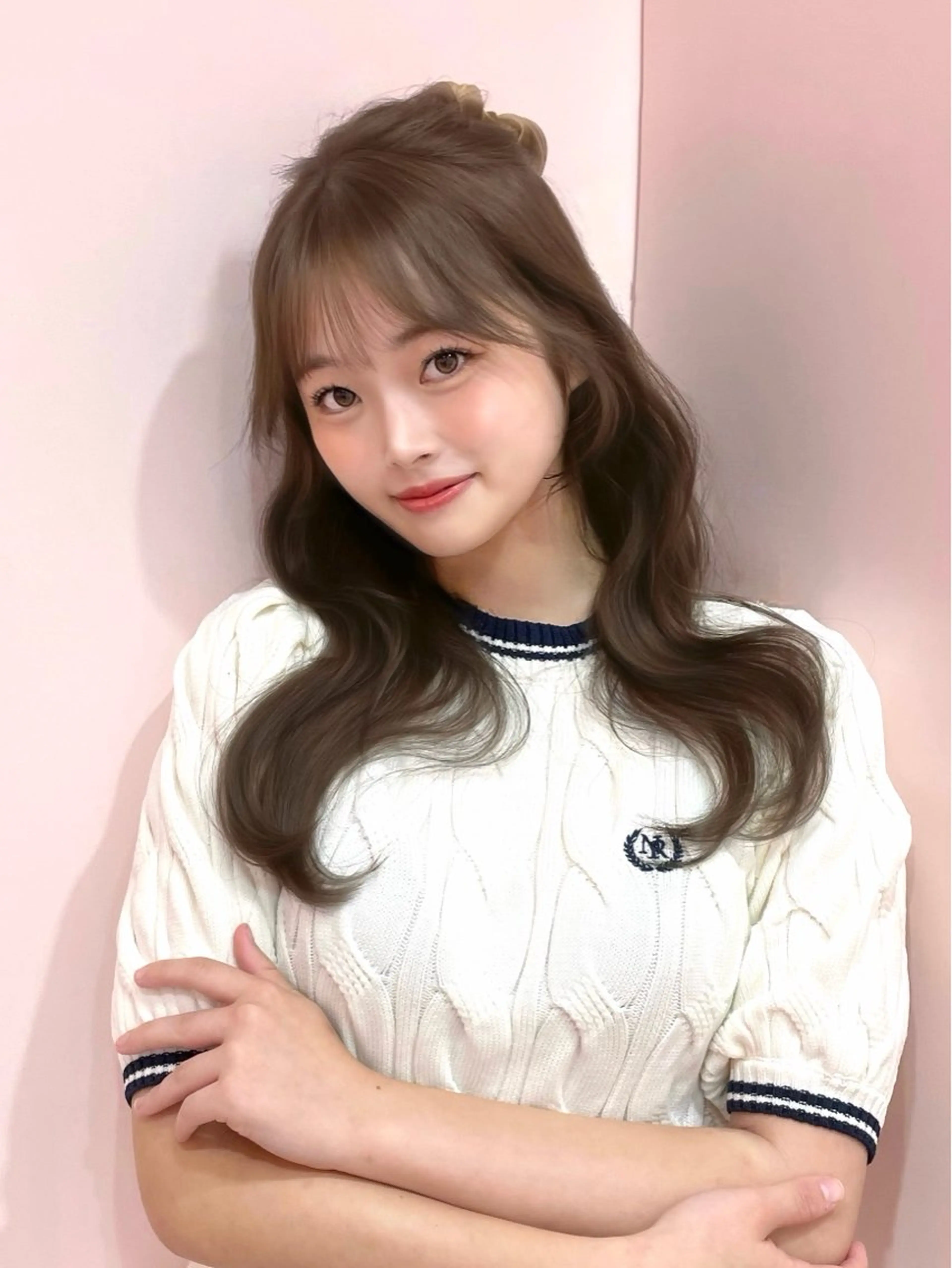 セミロング カラー ベージュカラー ブリーチ ブラウンカラー チョコレートブラウン 透明感カラー カット ヘアカラー 渋谷/韓国ヘア/ 顔まわり♡Ayakaのヘアスタイル
