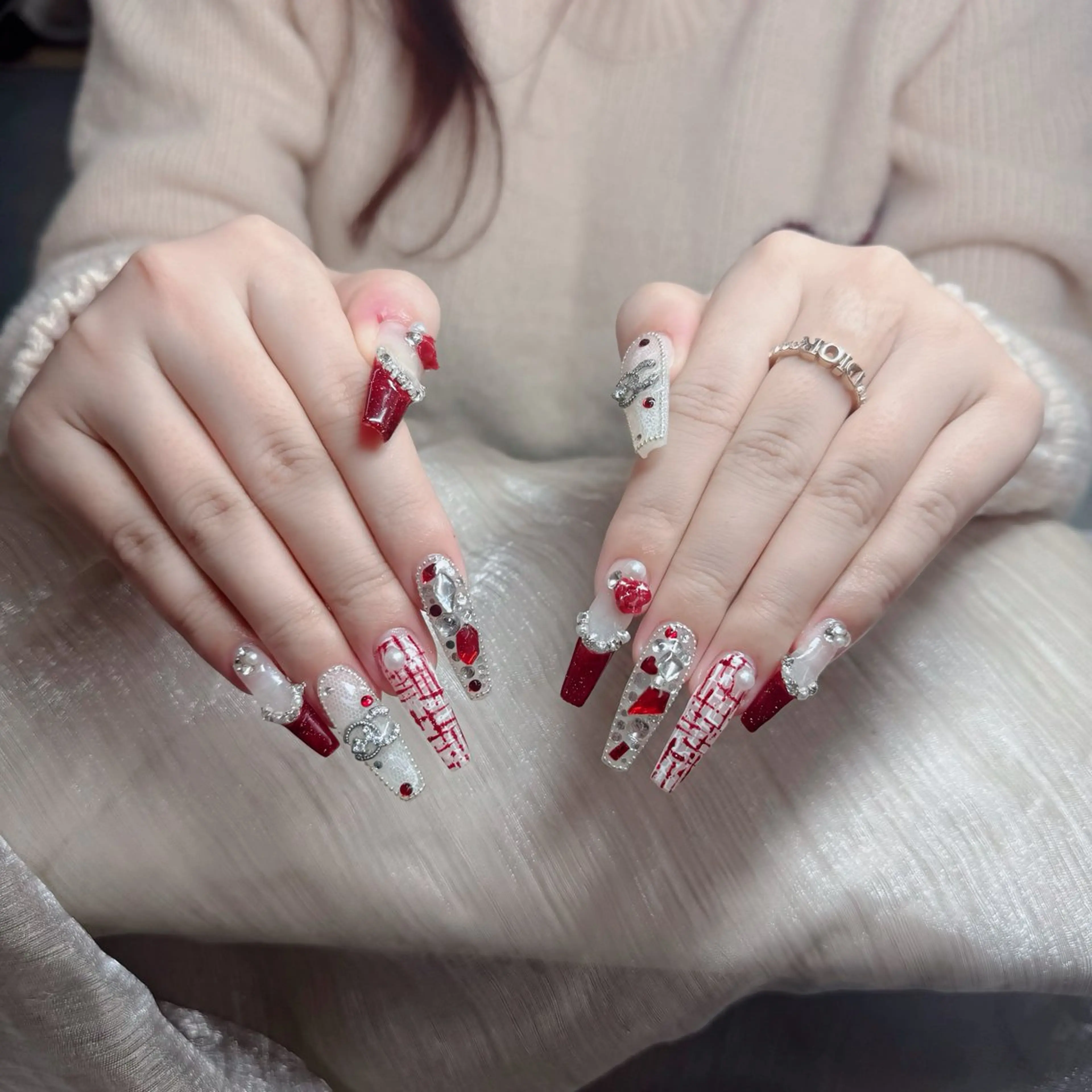 ネイル ジェルネイル 韓国ネイル マグネットネイル ネイルチップ 冬ネイル Lenie Nail Salonのネイルデザイン