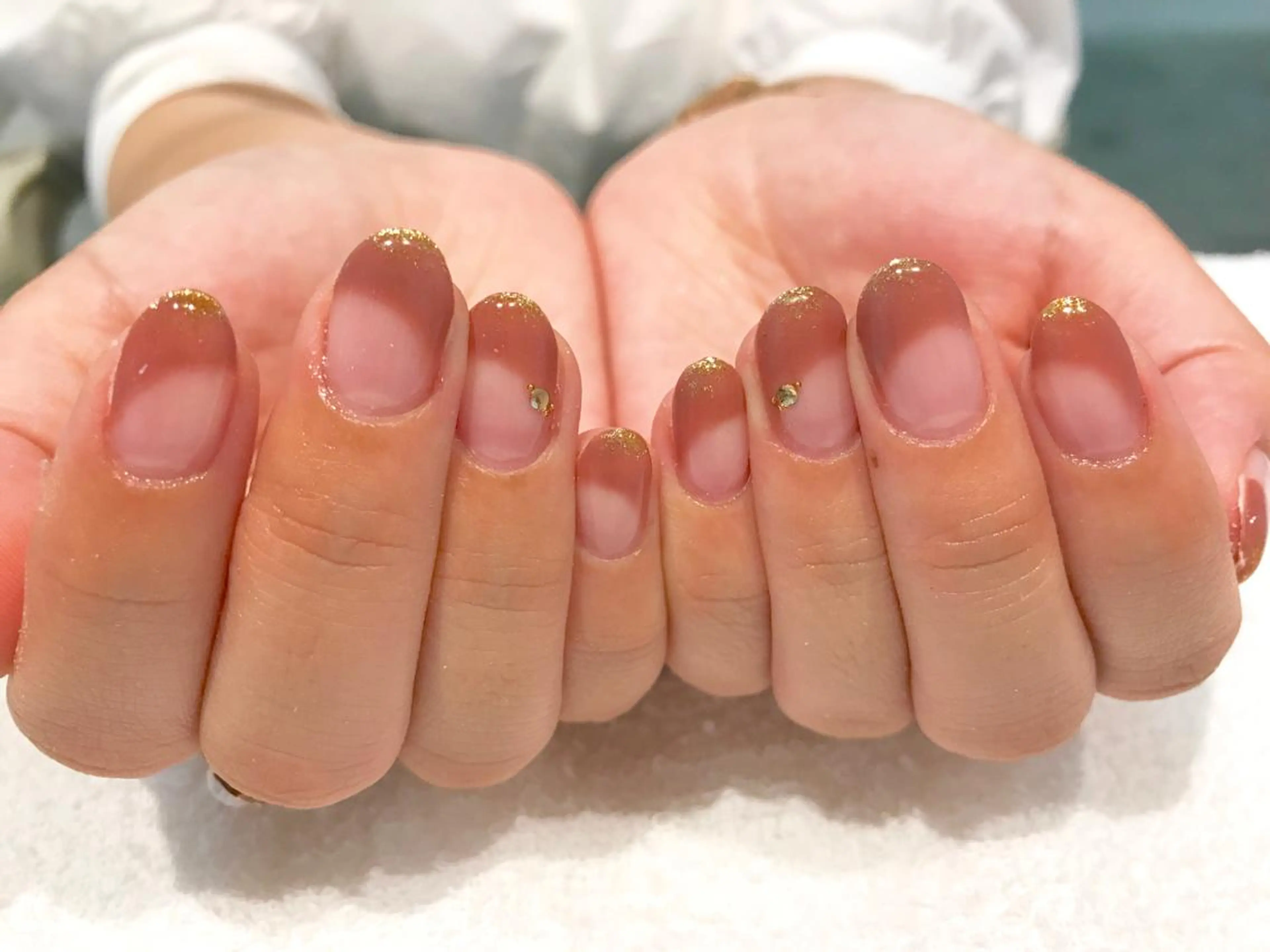 ネイル ブラウン フレンチネイル シンプルネイル NARUMI HYODOのネイルデザイン