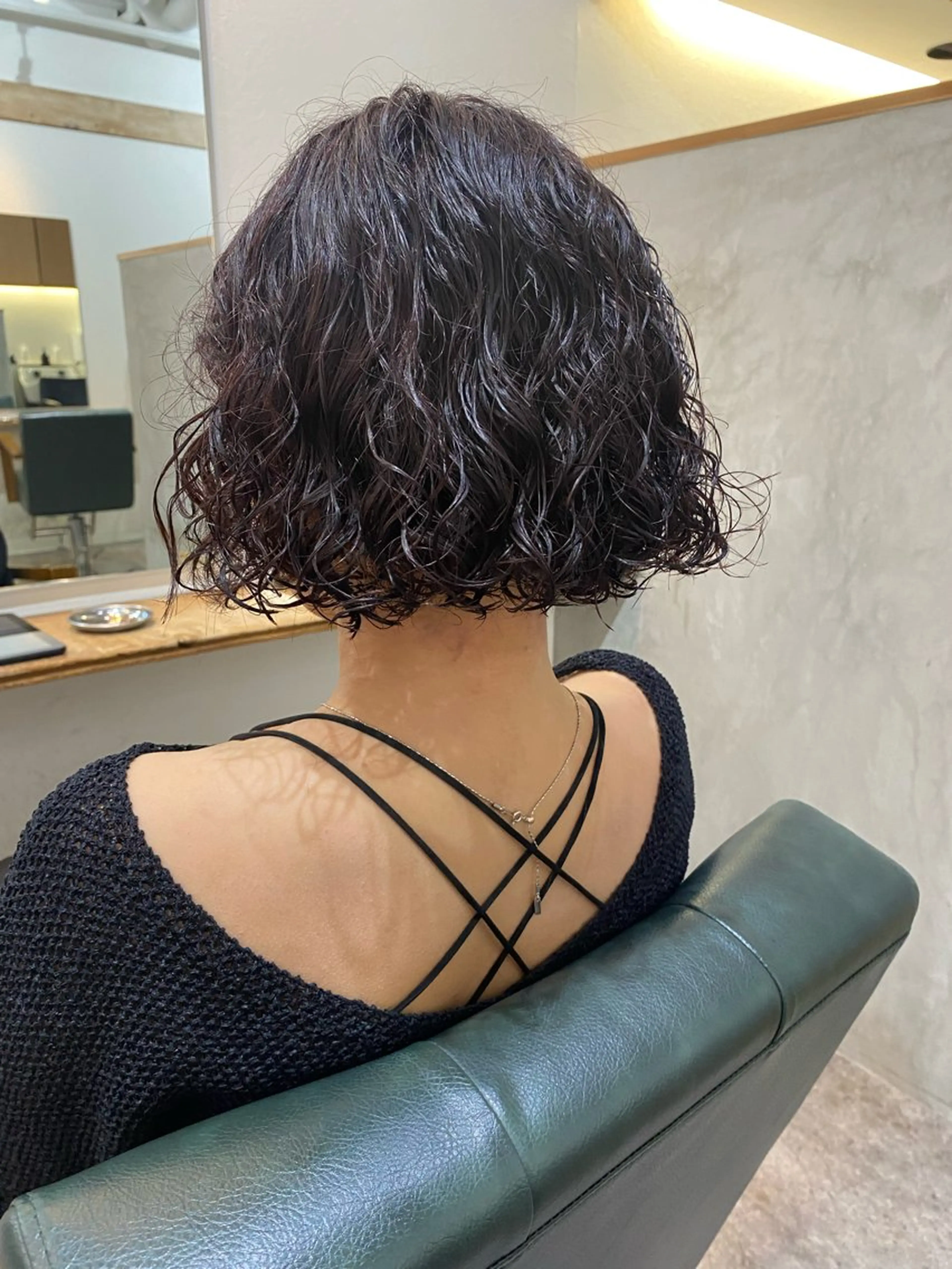 ショート パーマ ボブ カット パーマ トリートメント 森貴裕/ベージュ/ パーマ/オリーブのヘアスタイル