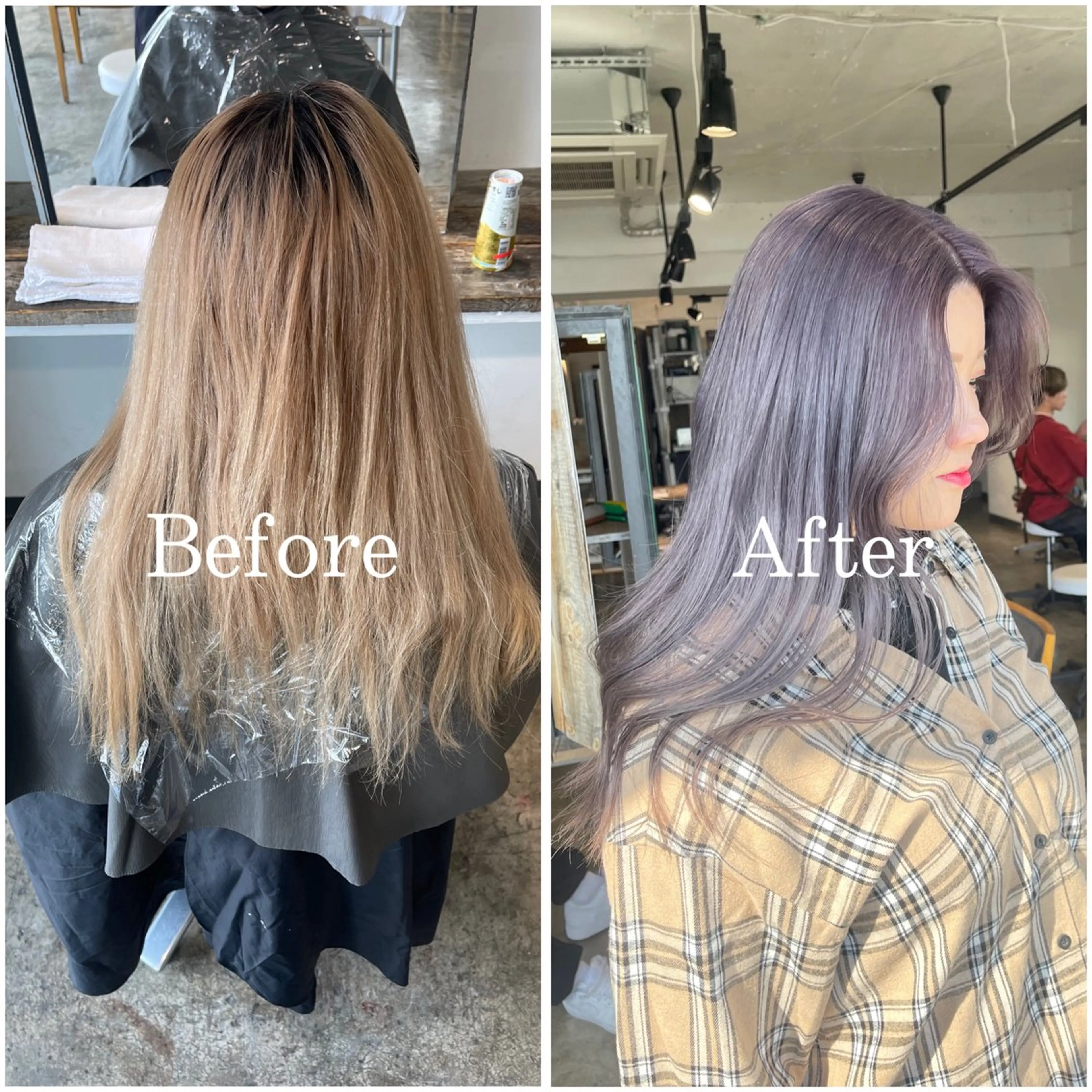 ロング カラー ブリーチ 透明感カラー デザインカラー ハイトーンカラー ラベンダーカラー ムラ修正/ ハイトーン💖Riaのヘアスタイル