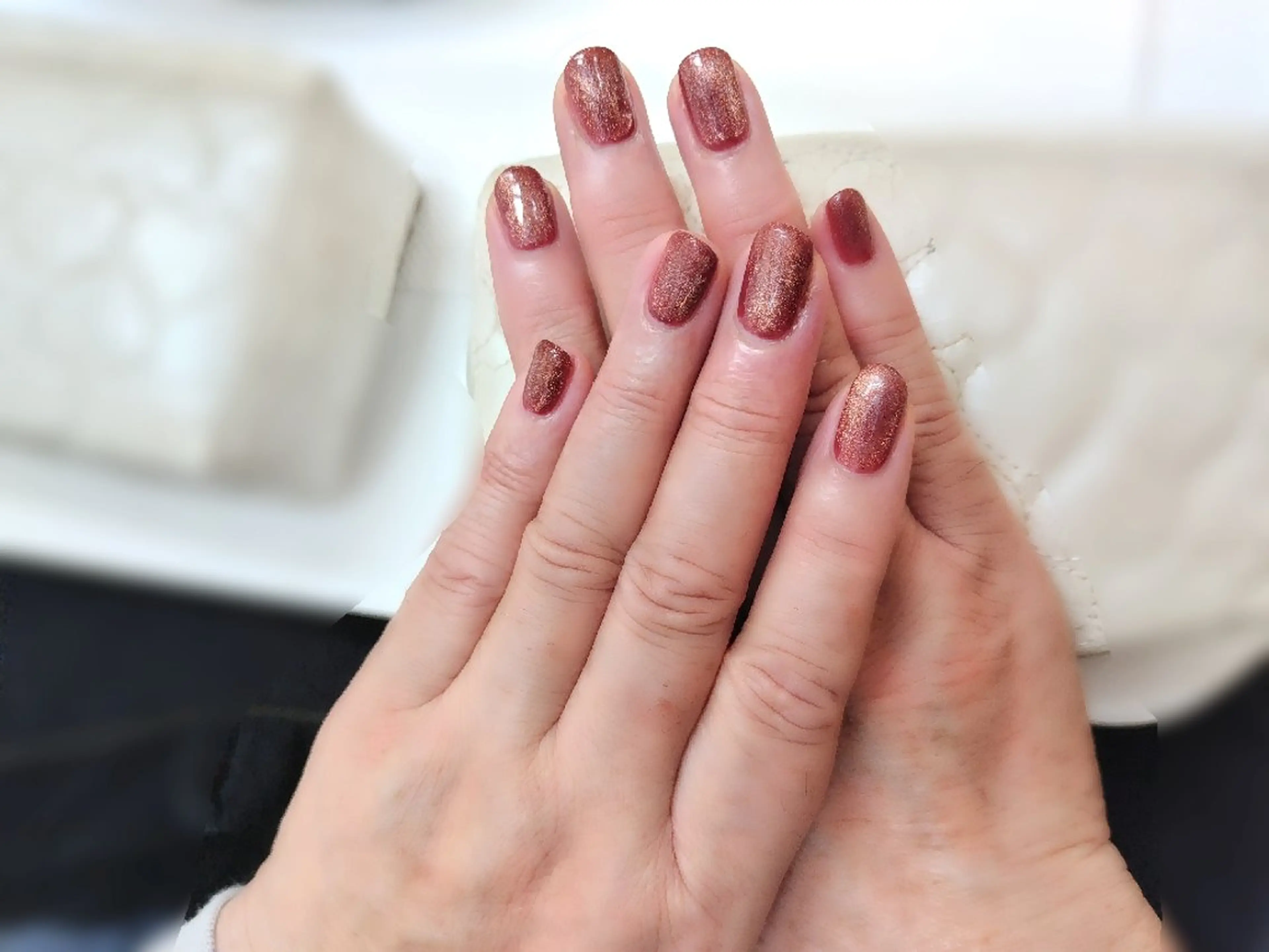 ネイル ラメ(グリッター) ワンカラーネイル 黒浜 ちなみのネイルデザイン