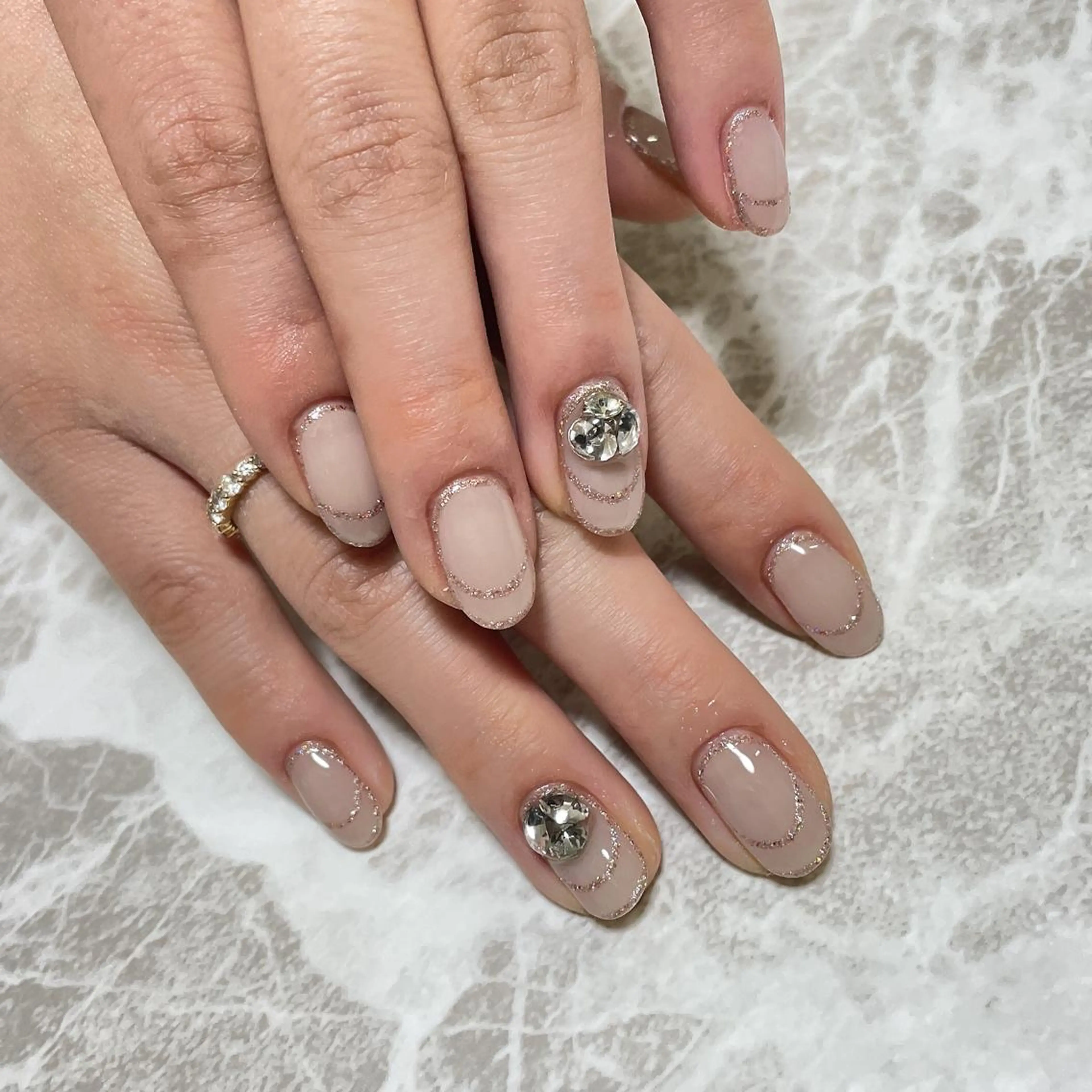 ネイル フラッシュネイル フレンチネイル ラメ(グリッター) ハンドネイル K's nail kotoeのネイルデザイン