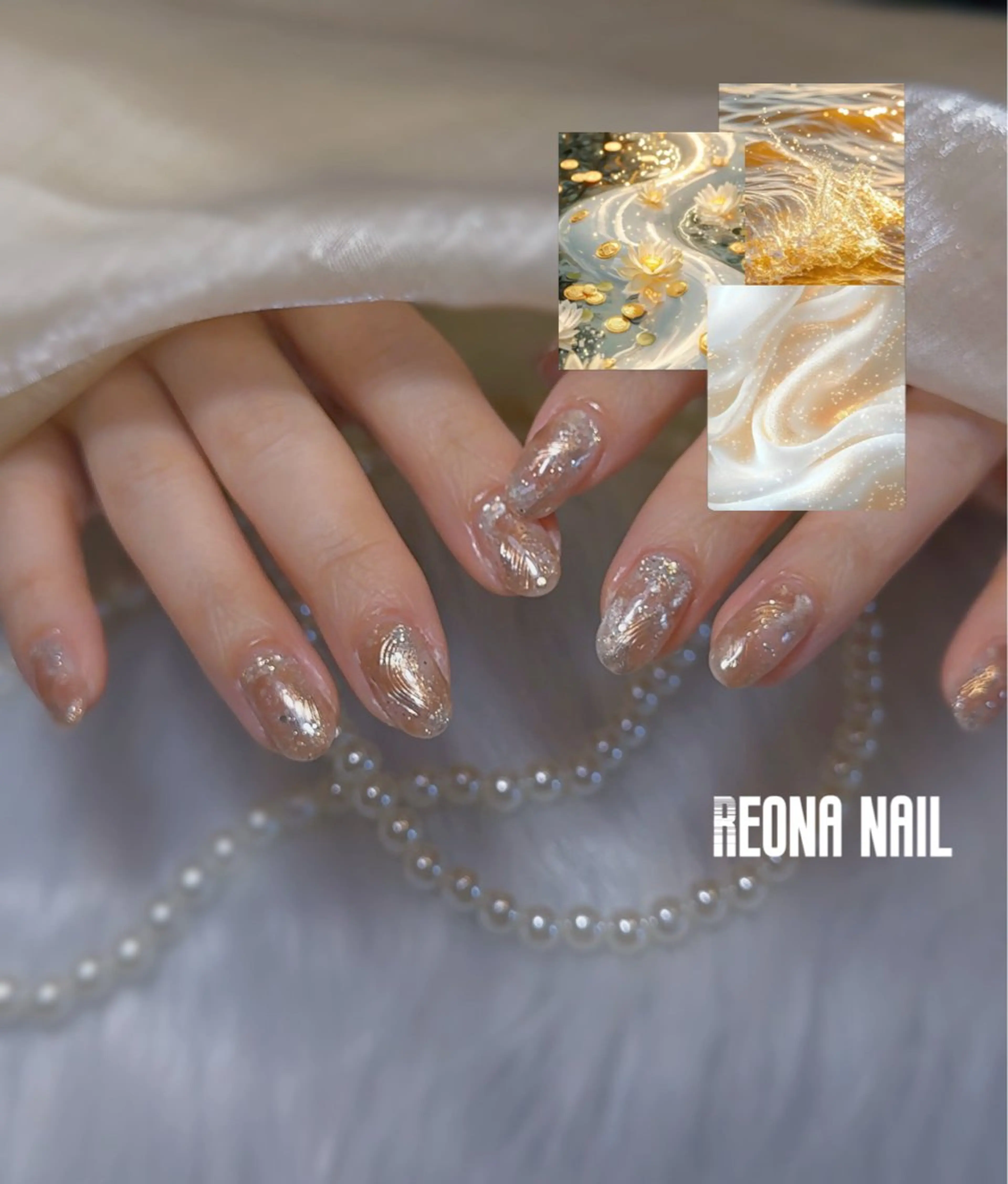 ネイル ジェルネイル ハート マグネットネイル ミラーネイル パラジェル Reona Nailのネイルデザイン