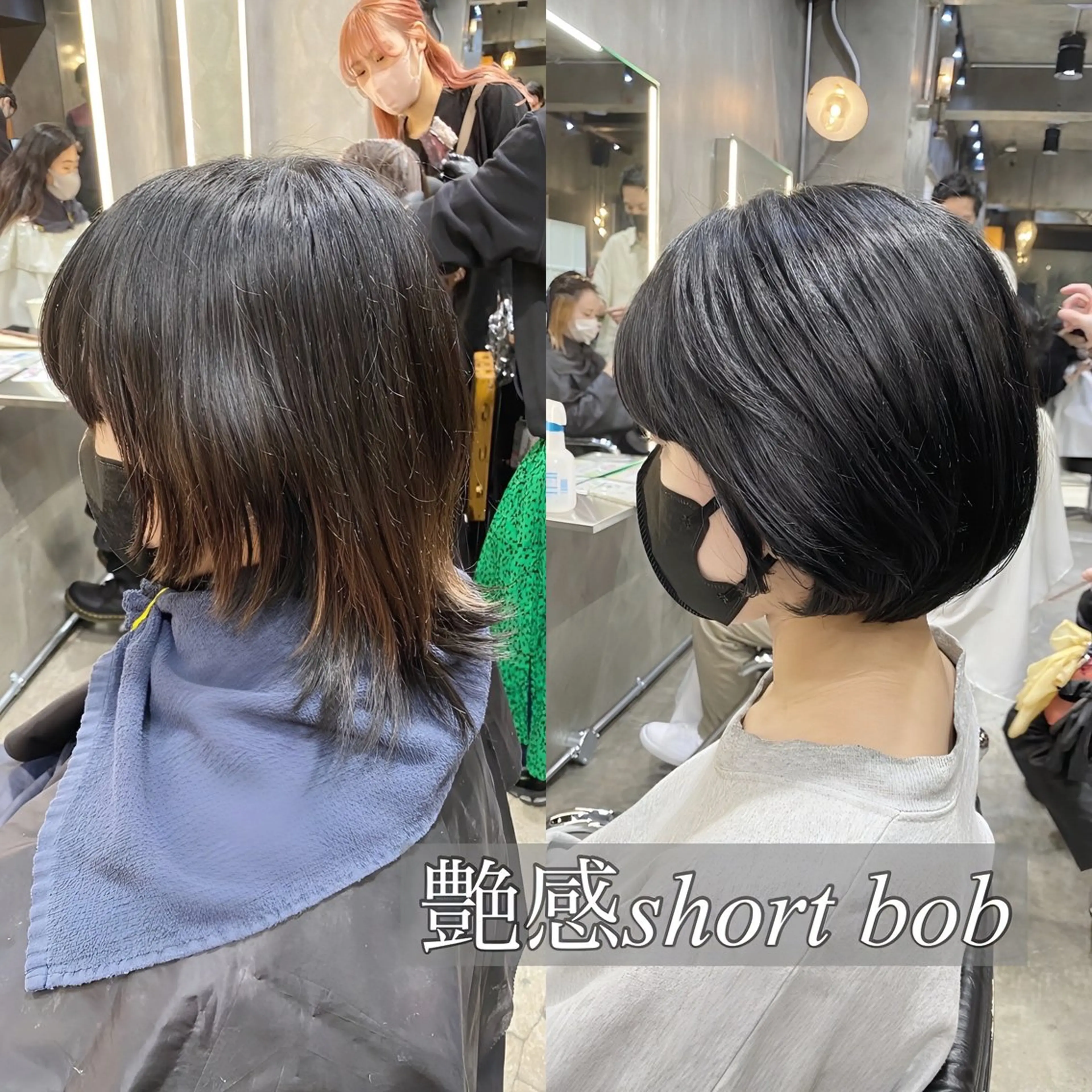 ショート カラー ショートボブ ダークグレー ダークグレージュ グレージュ ボブ カット ヘアカラー トリートメント 透明感カラー🌿 グレージュ🐺陽介のヘアスタイル