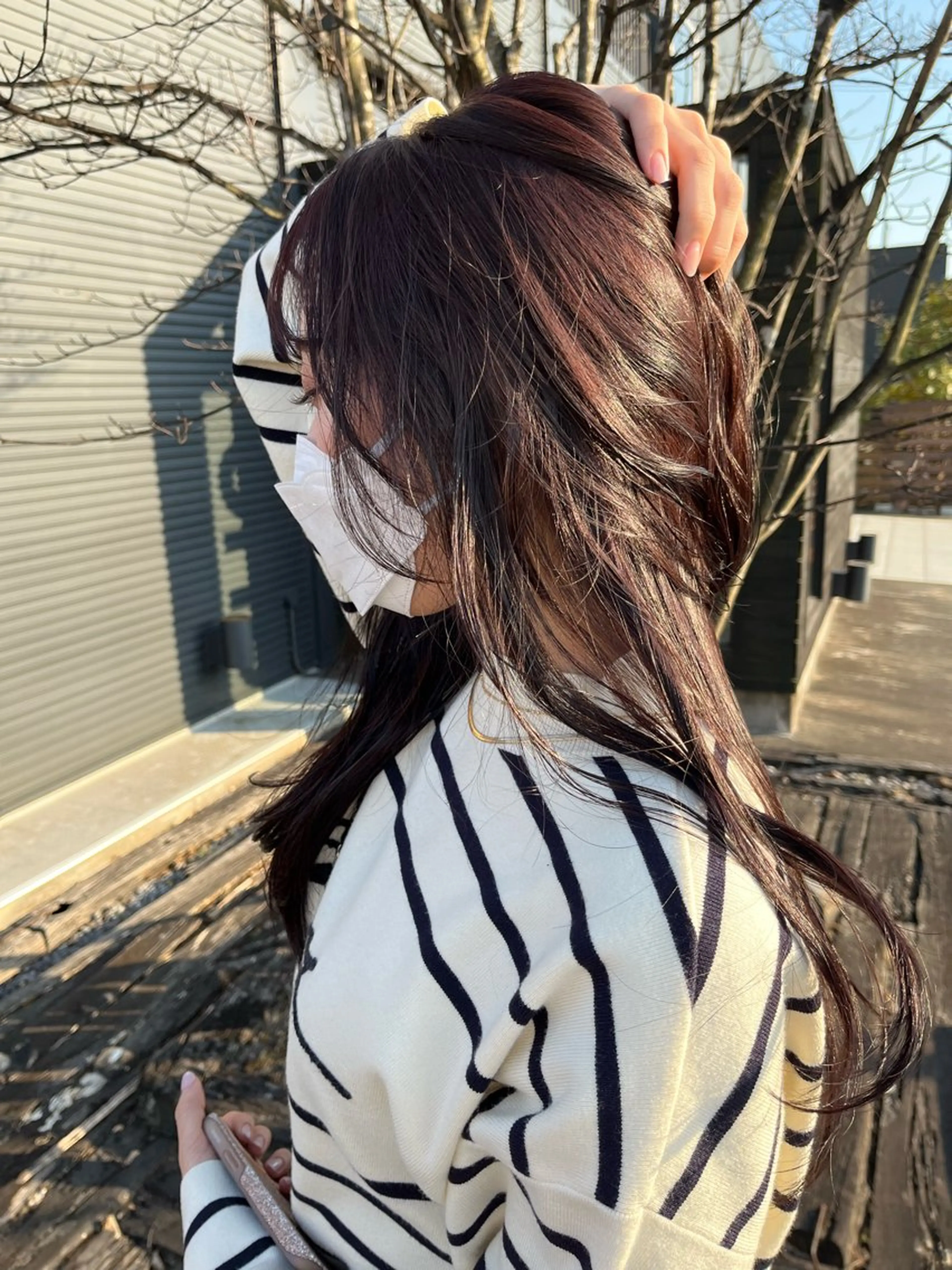 ロング カラー ブラウンカラー パープルカラー パープルブラウン TAKAHASHI REIKAのヘアスタイル