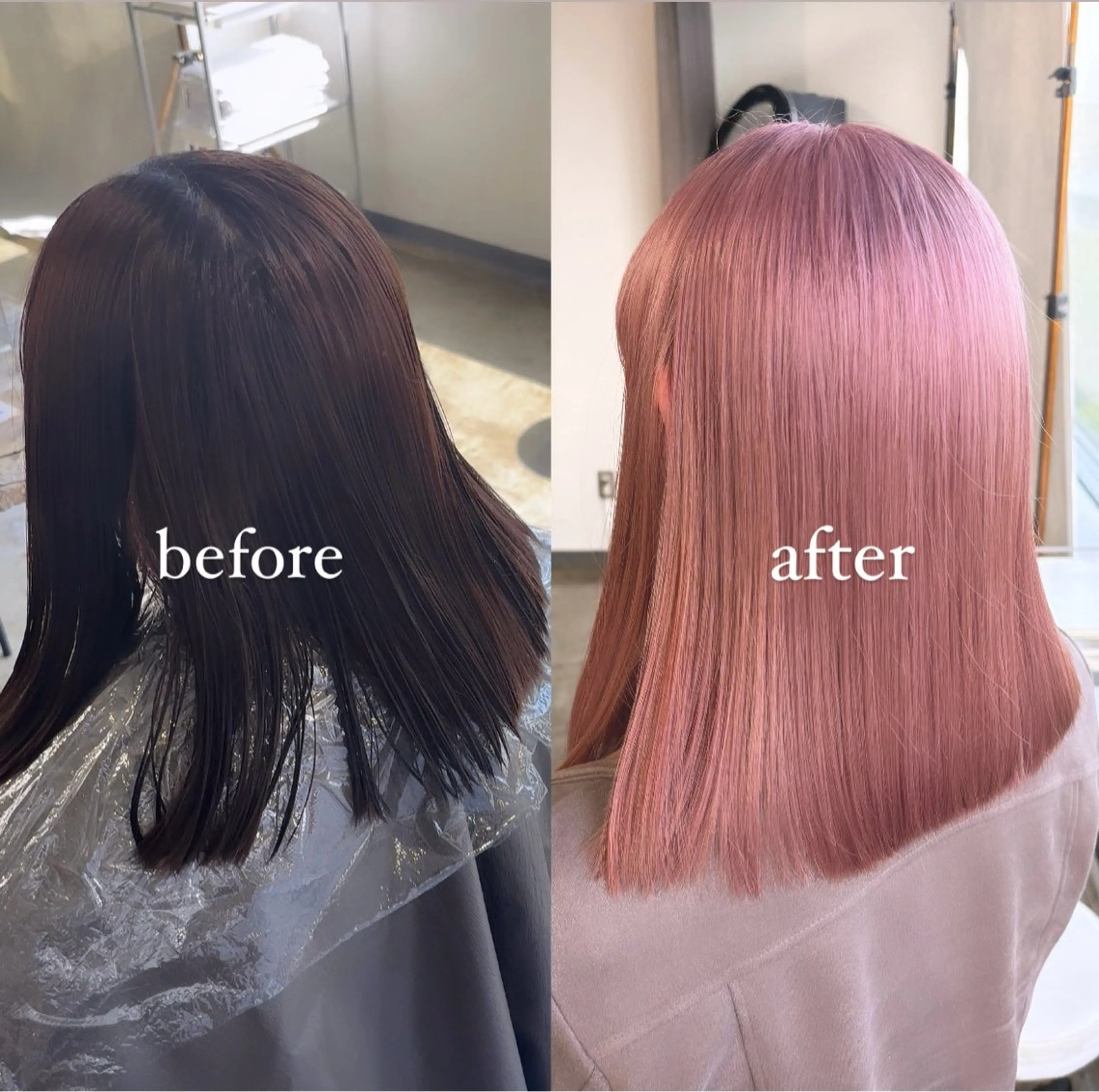 ショート カラー ブリーチ ケアブリーチ ダブルカラー ピンクカラー 暖色カラー🍒 ケアブリーチ/akiのヘアスタイル