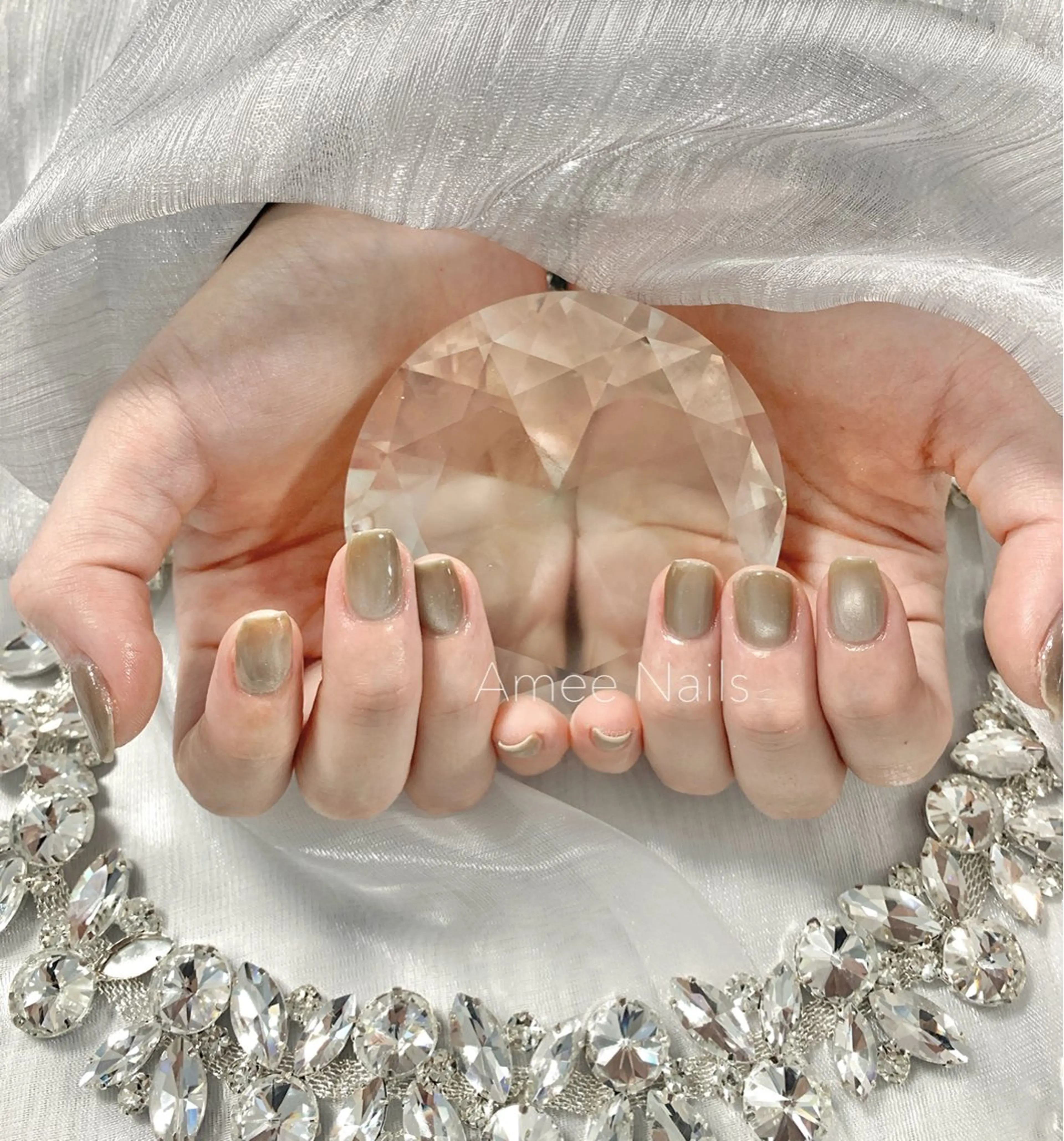 ネイル オーロラネイル クリアネイル フラッシュネイル ジェルネイル グラデーション Amee Nail Salonのネイルデザイン