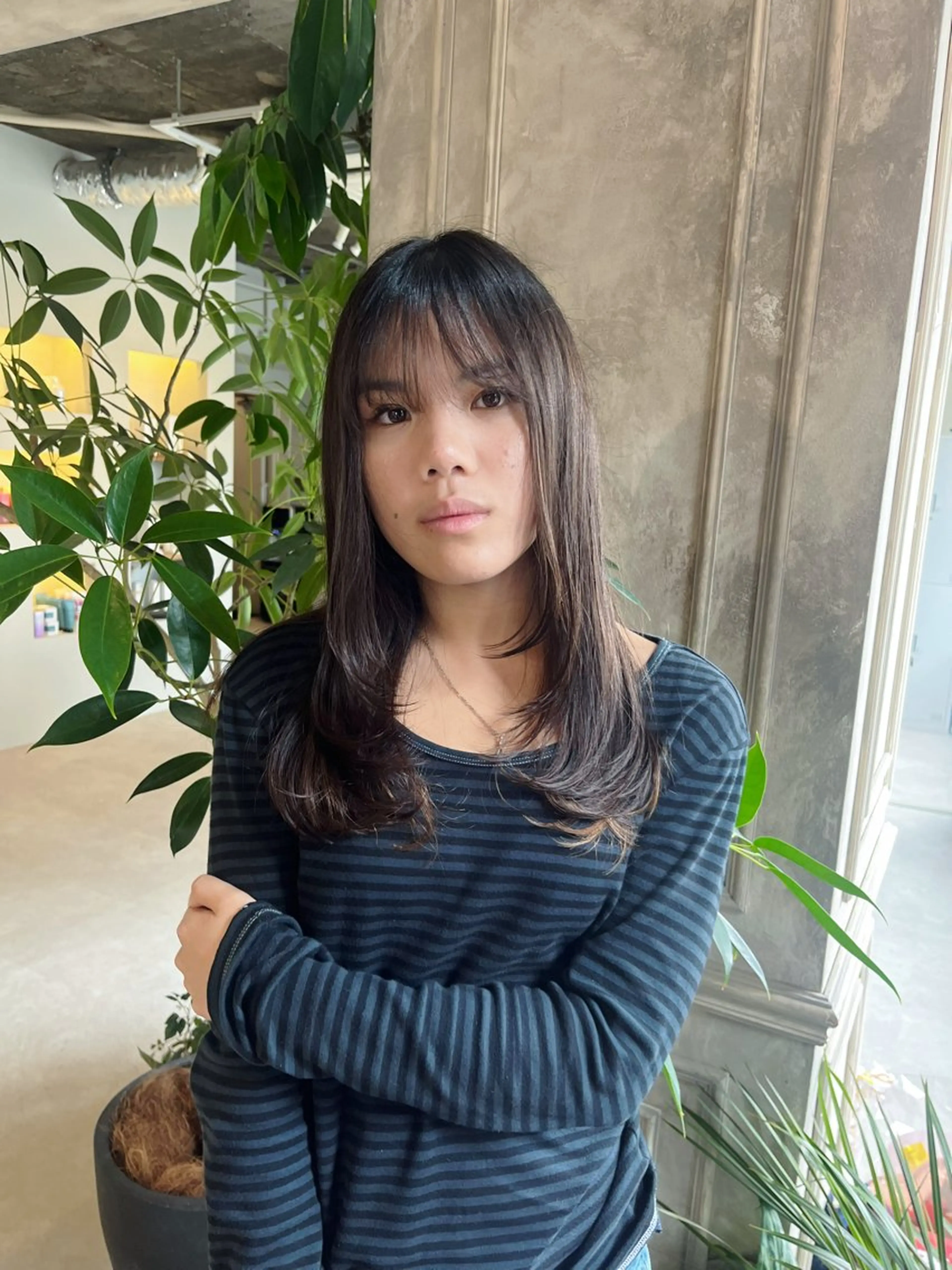 セミロング カット ヘアカラー スタジオノル パーマ🌀あやなのヘアスタイル