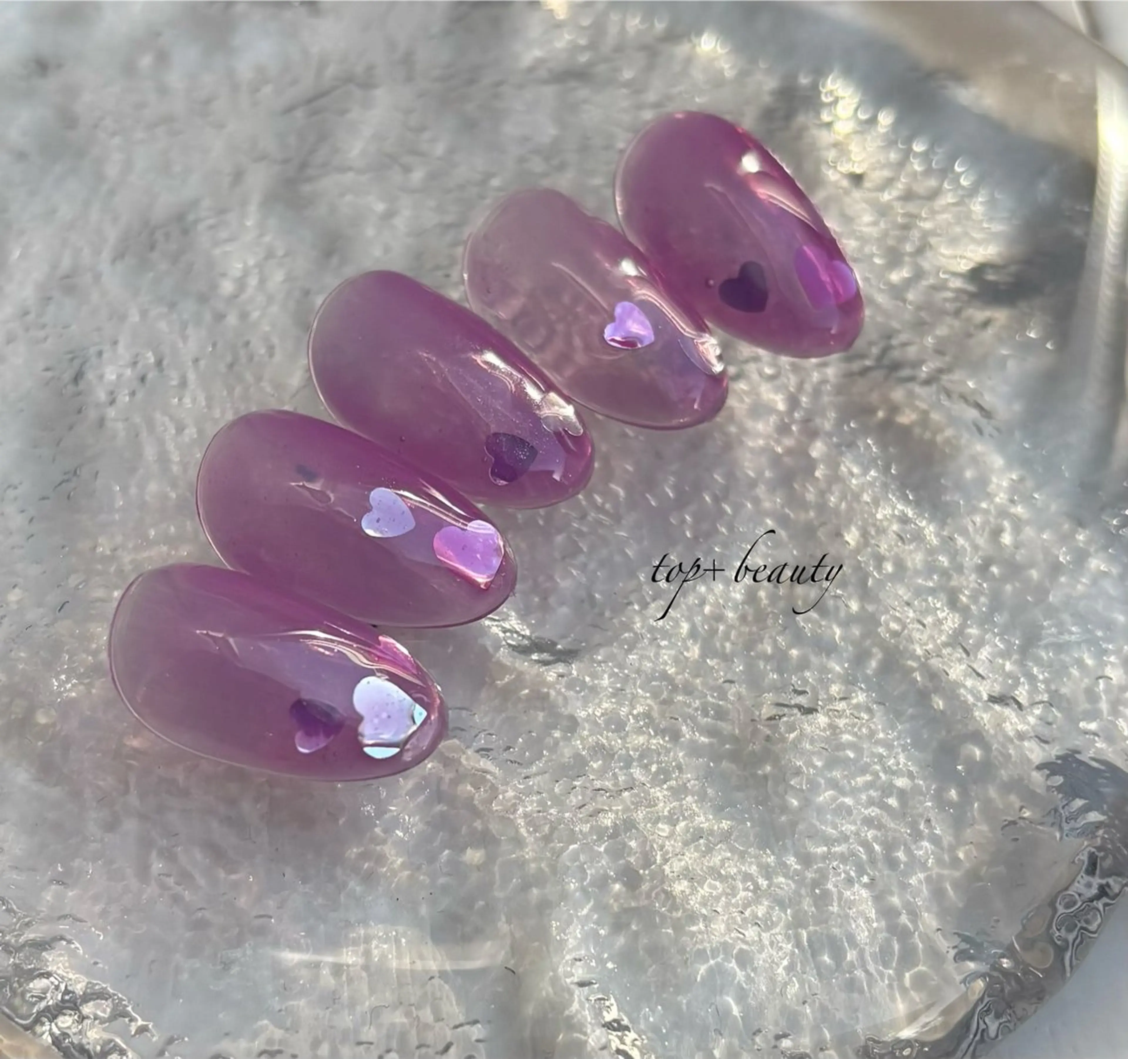 ネイル パープル T + B ❇︎ ayuのネイルデザイン