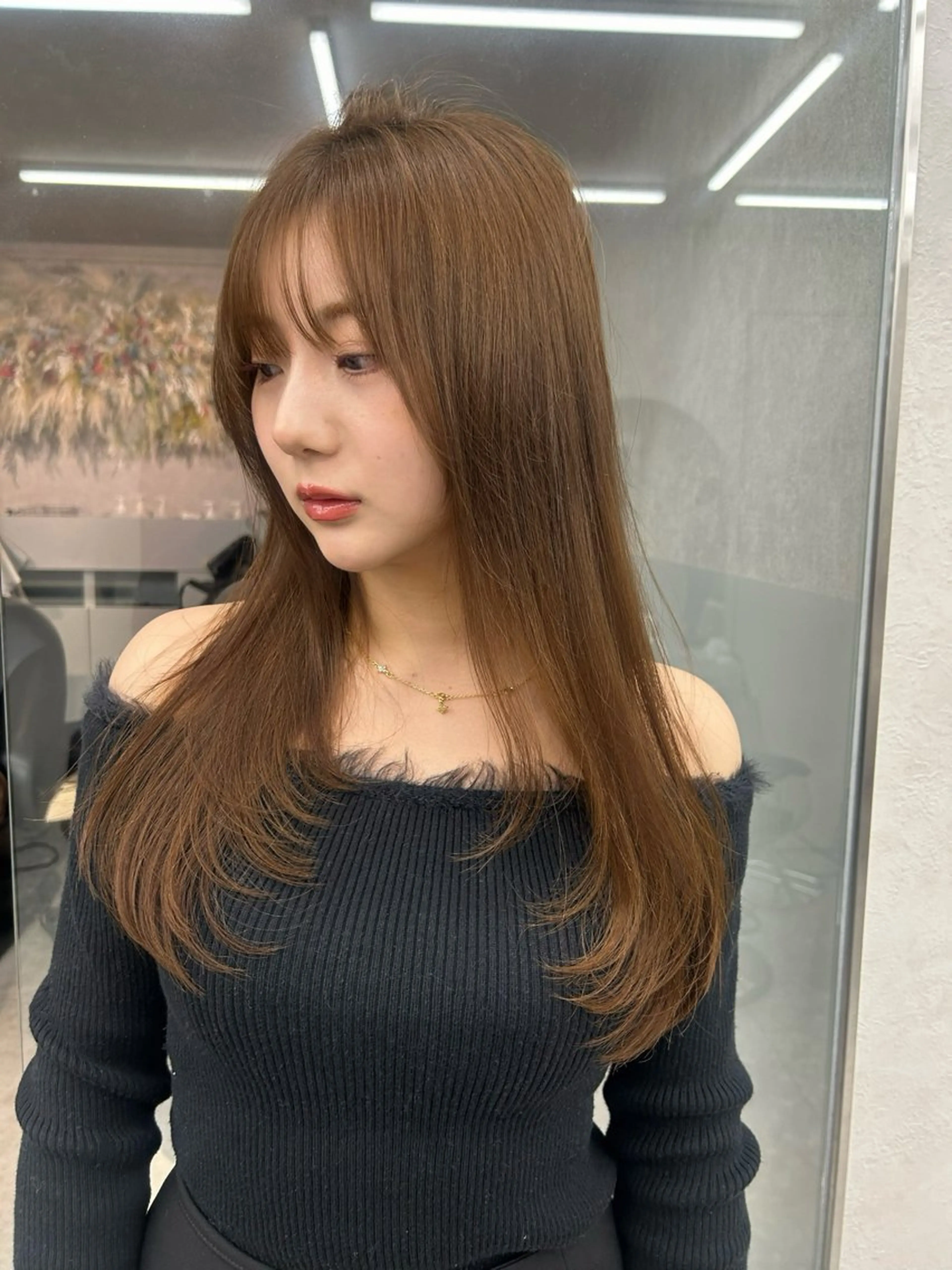 セミロング カラー ヘアアレンジ fumika🎀 ベージュのヘアスタイル