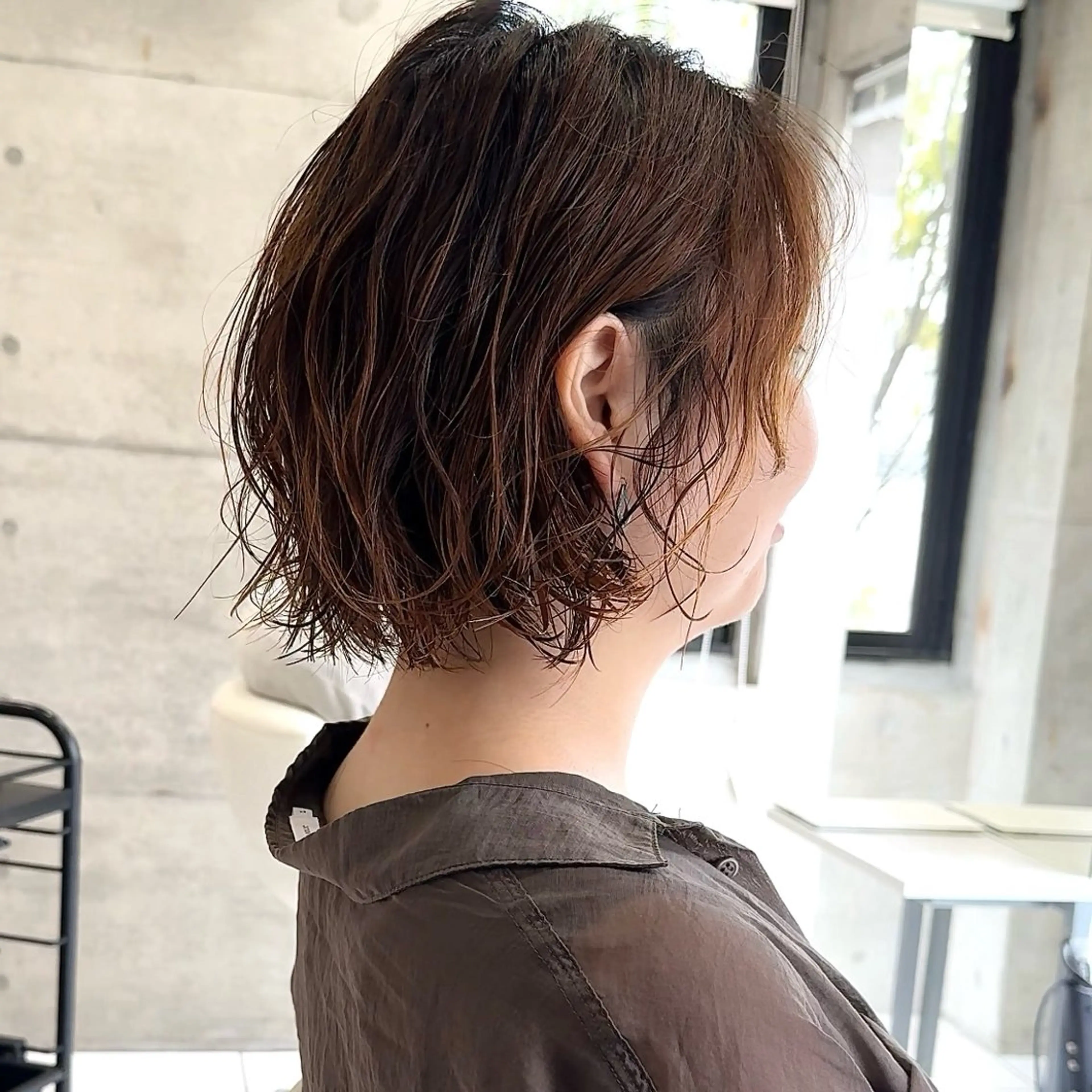 ショート パーマ ボブ 似合わせカット ニュアンスパーマ スパイラルパーマ 畔上 尚也のヘアスタイル