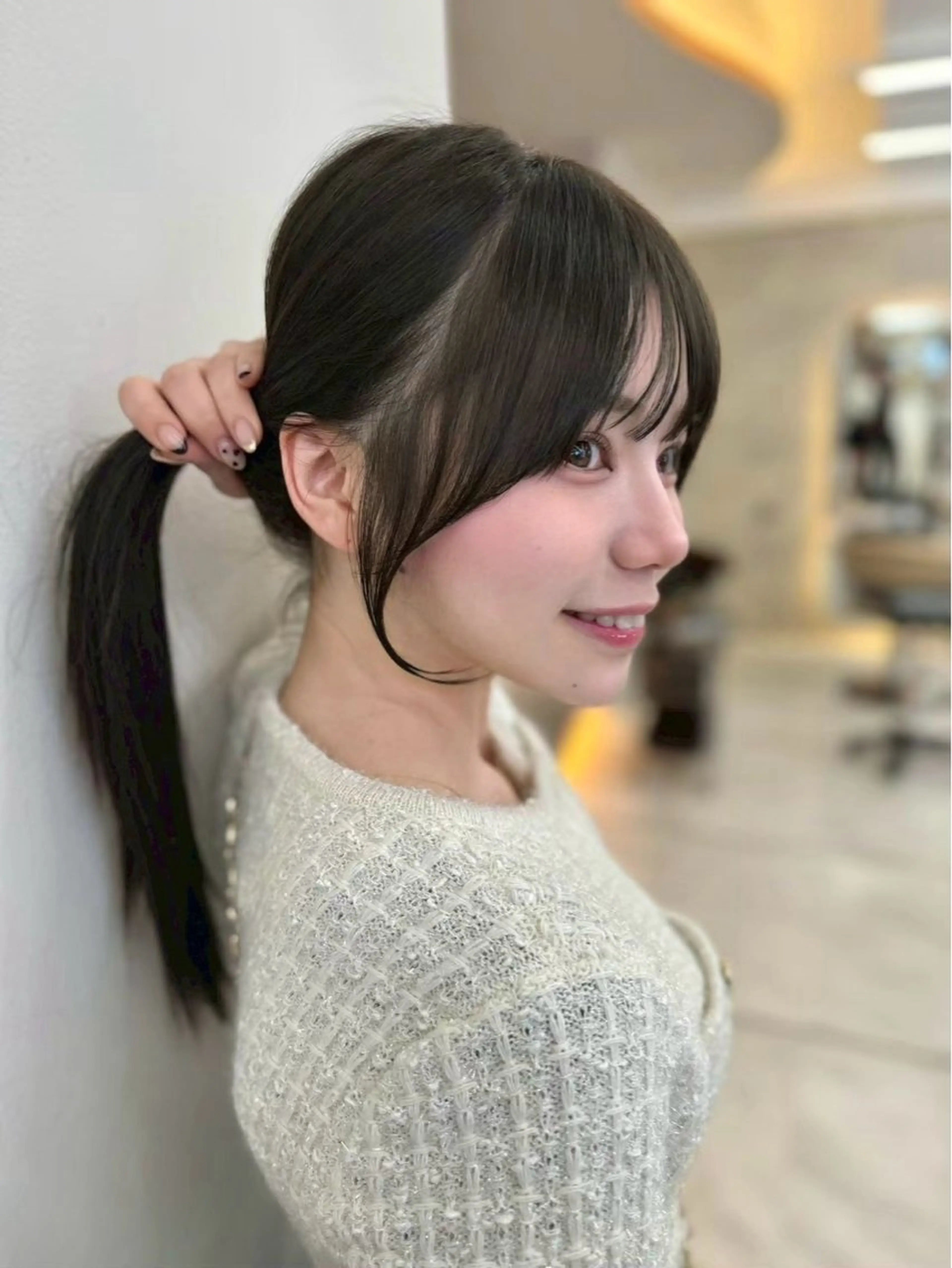 【💕伸ばしてる方必見💕】小顔顔周りカット✨️+艶カラー🌈+超音波アイロンTRの写真