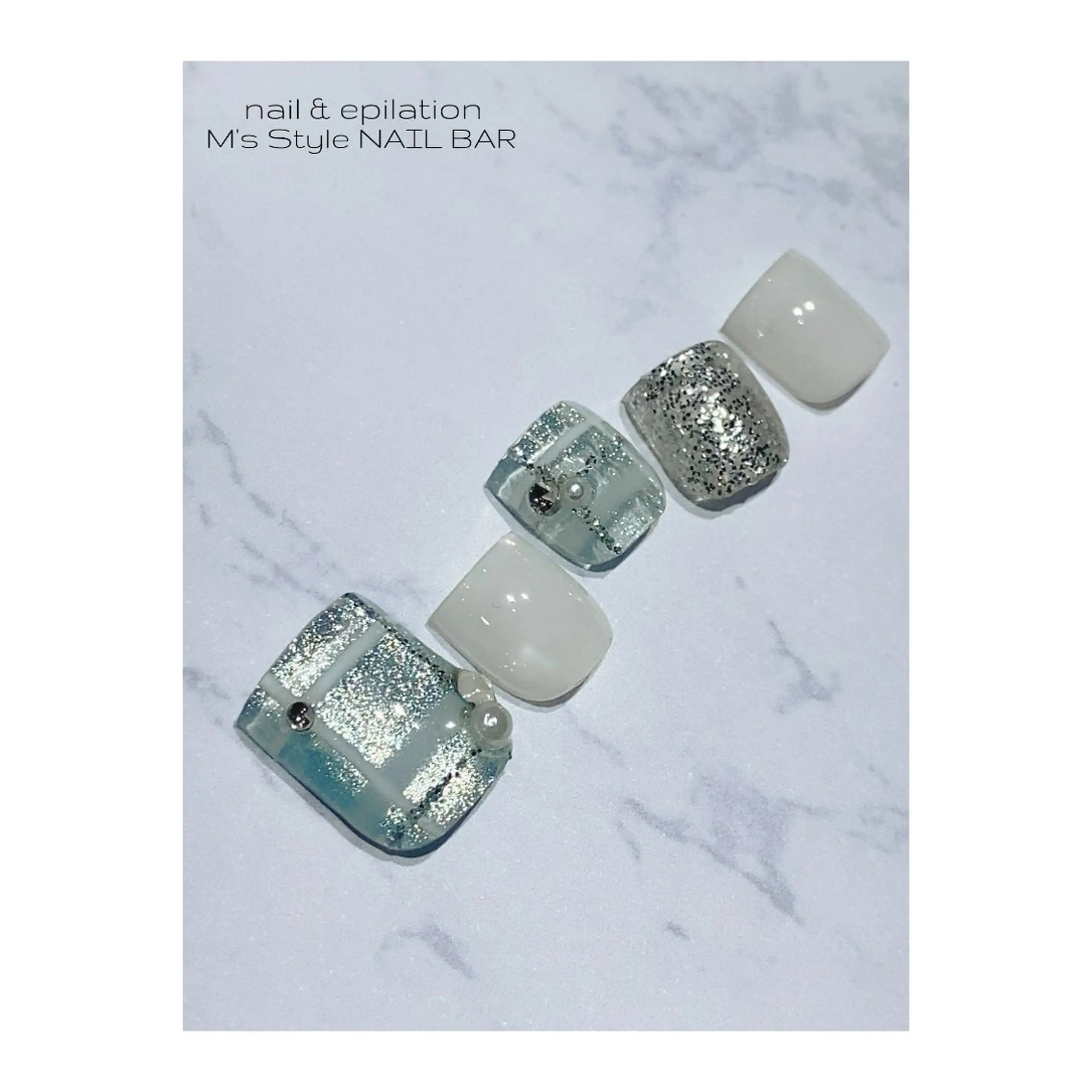 ネイル 成人式 フットネイル フレンチネイル ジェルネイル 韓国ネイル フットネイル M's Style NAIL BARのネイルデザイン