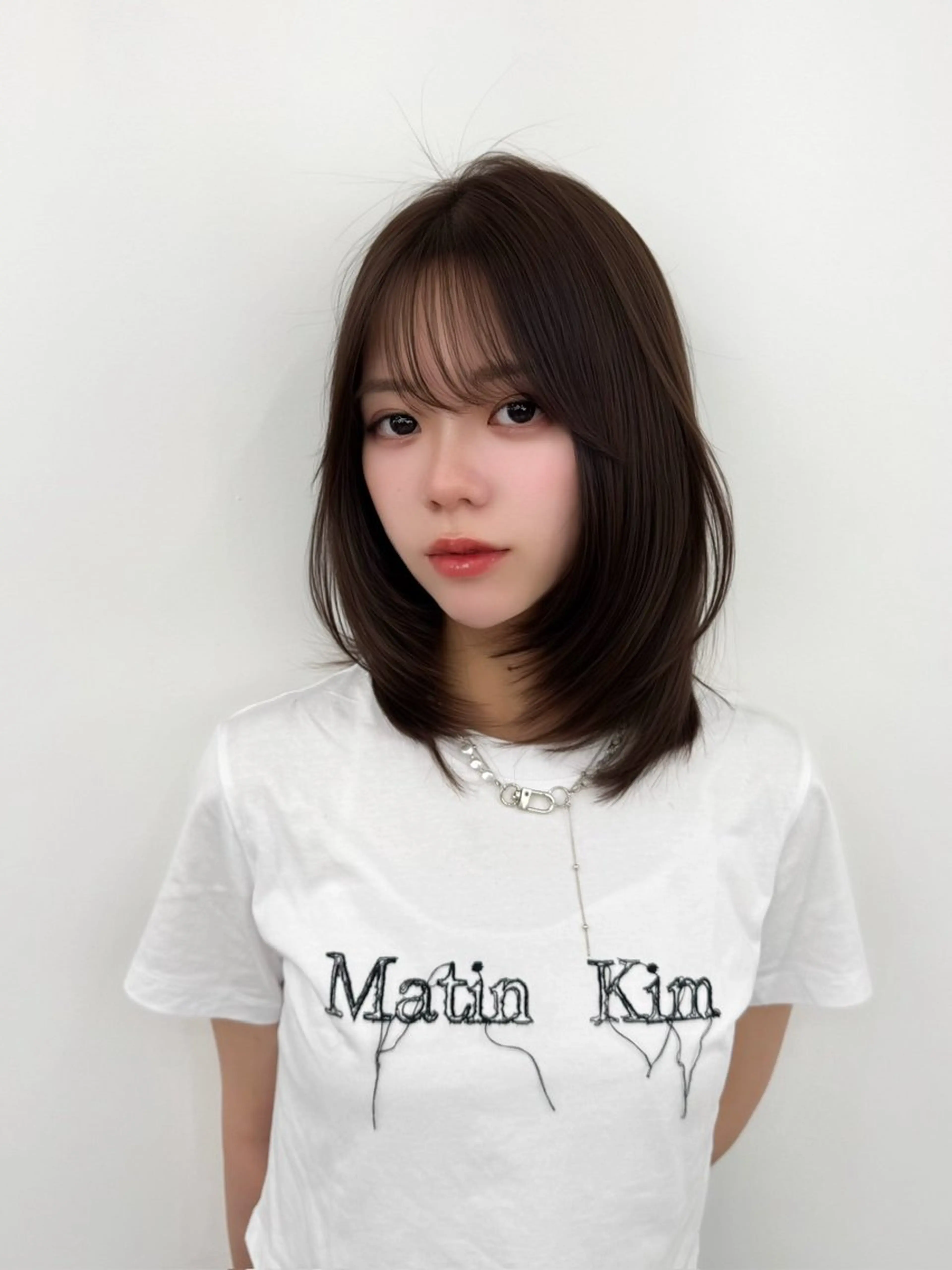ミディアム カラー ヘアアレンジ カット ヘアカラー トリートメント 顔周り&ミディアム 特化/池袋/kokiのヘアスタイル