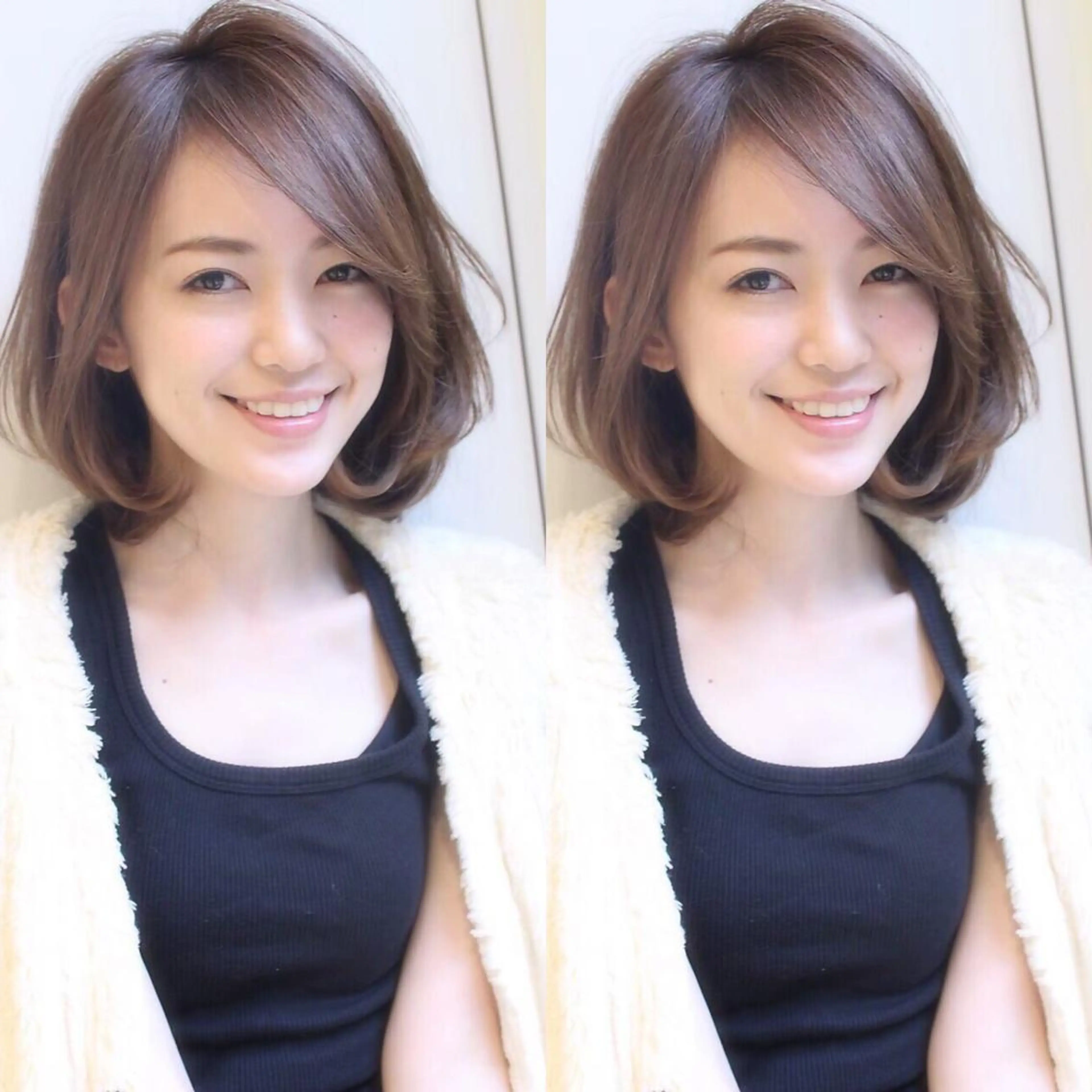 ミディアム salowin 原宿 aroa所属・韓国／ハッシュカット ／透明感カラー／金野のヘアスタイル