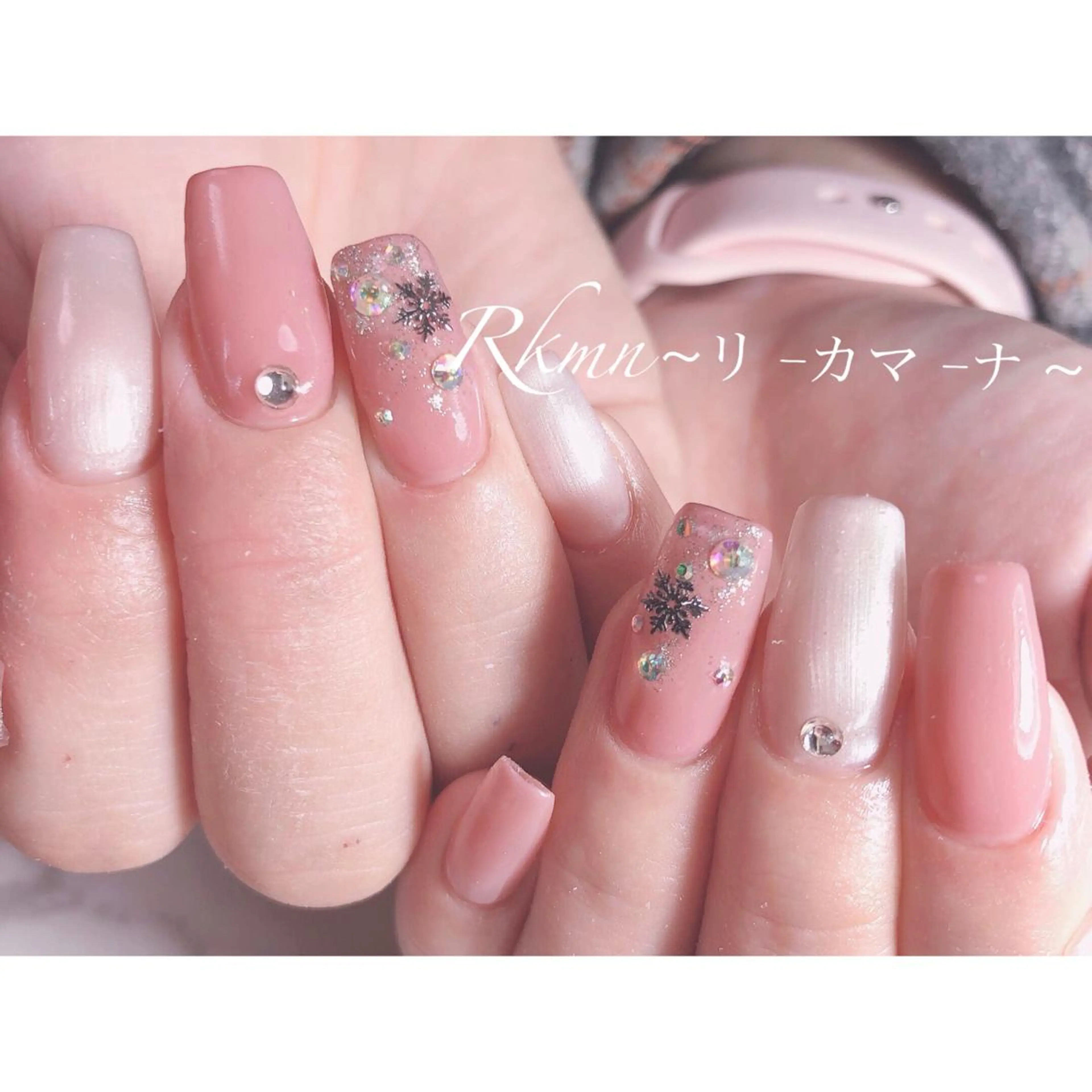 ネイル アートネイル フレンチネイル ジェルネイル グラデーション ピンク ハンドネイル フットネイル ハンドケア Rkmn ~リ-カマ-ナ~のネイルデザイン