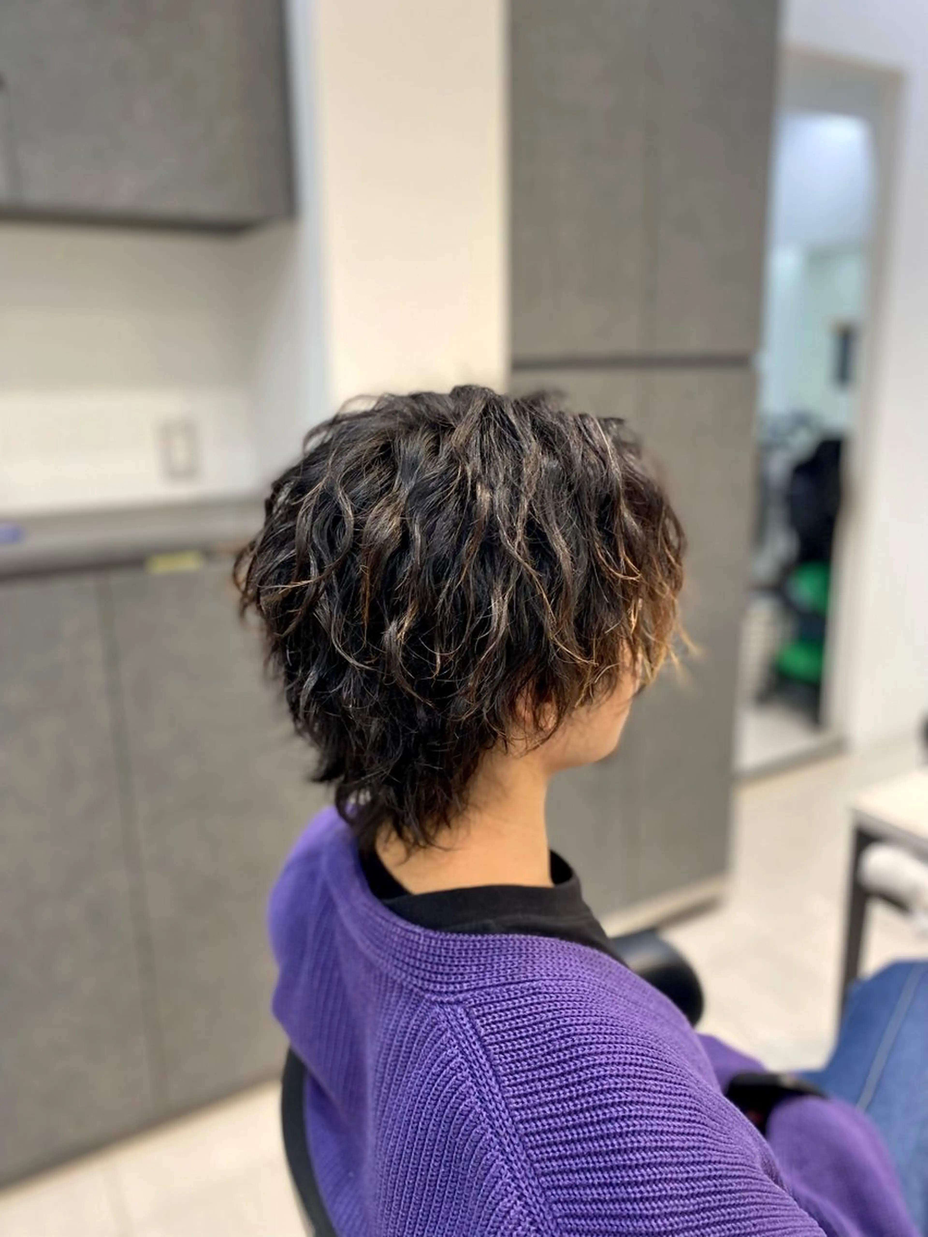 ミディアム パーマ メンズ 小山内 陸のヘアスタイル