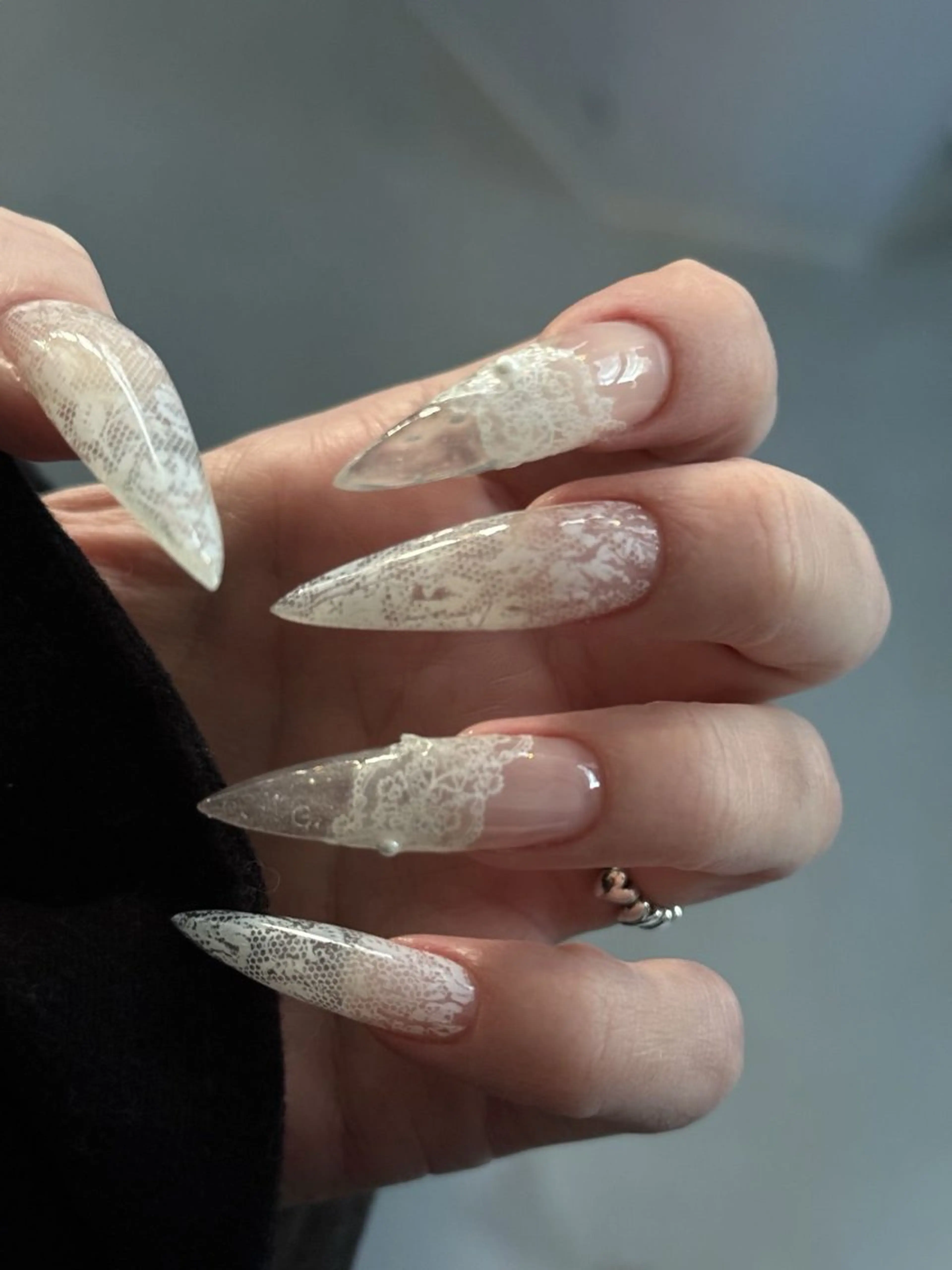 ネイル チークネイル 長さ出し フレンチネイル ジェルネイル 韓国ネイル ハンドネイル Any nail新大久保店のネイルデザイン