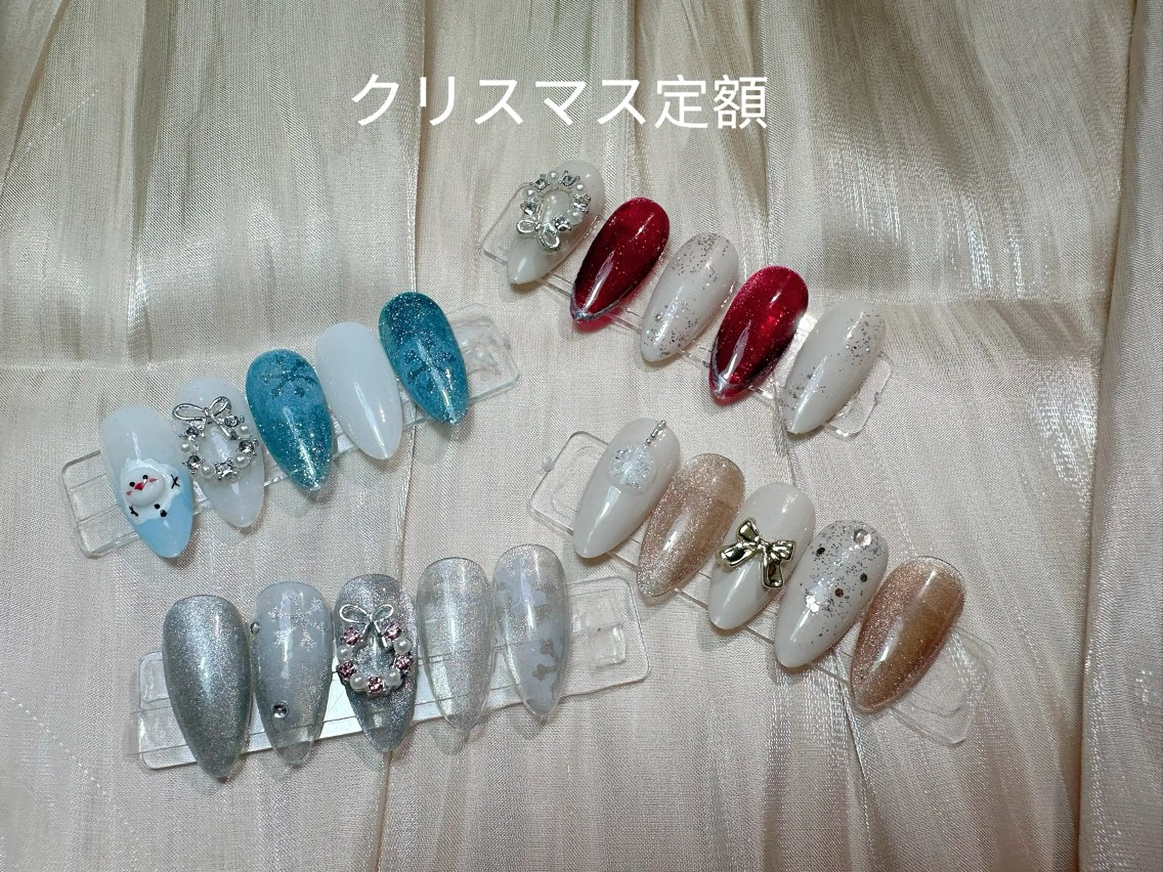 ネイル 冬ネイル クリスマス kao nail マグネット/長さだしのネイルデザイン