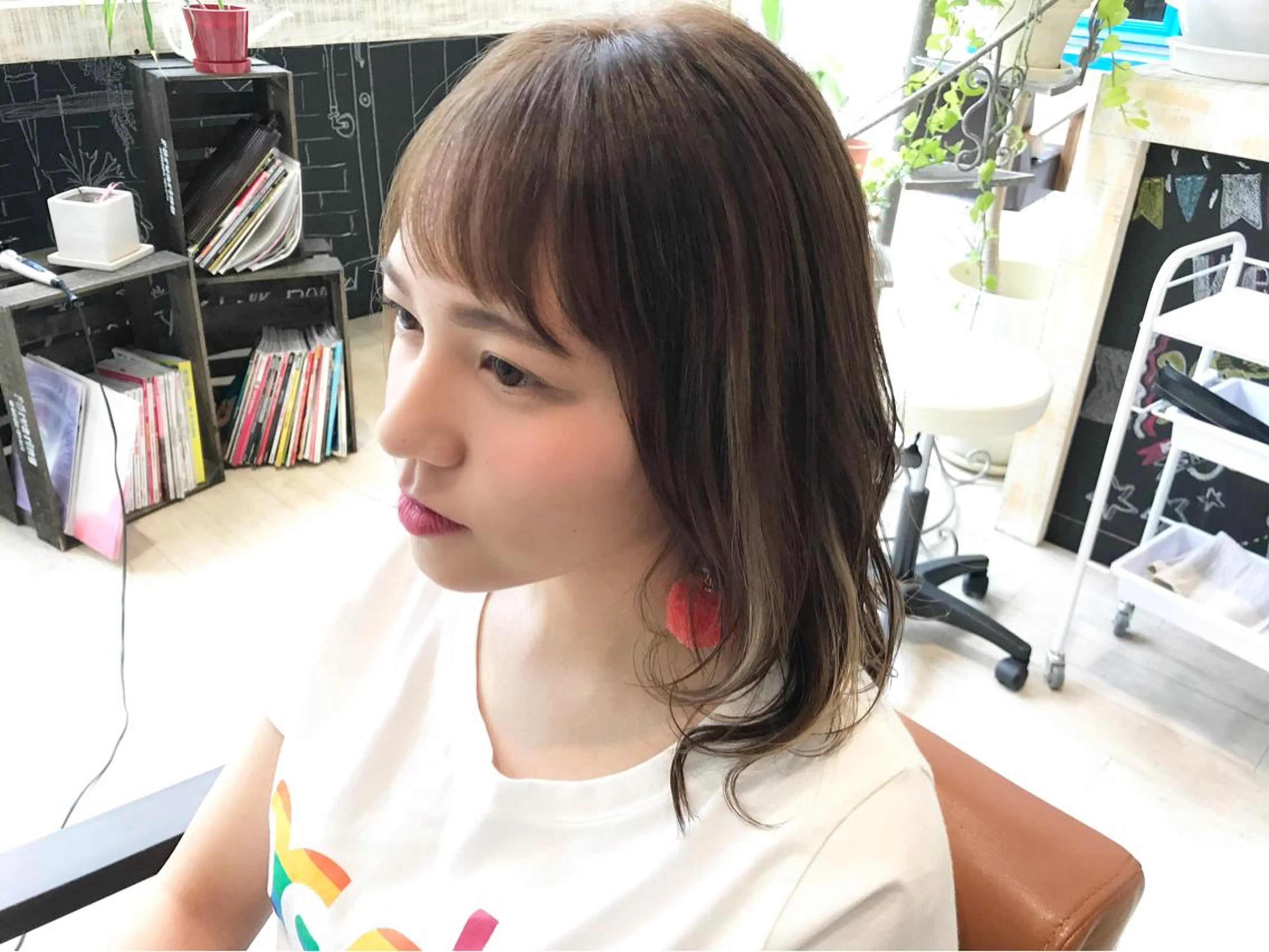 ミディアム カラー ハイライトカラー ハイライト メンズ指名多数!! SiLO 田島のヘアスタイル