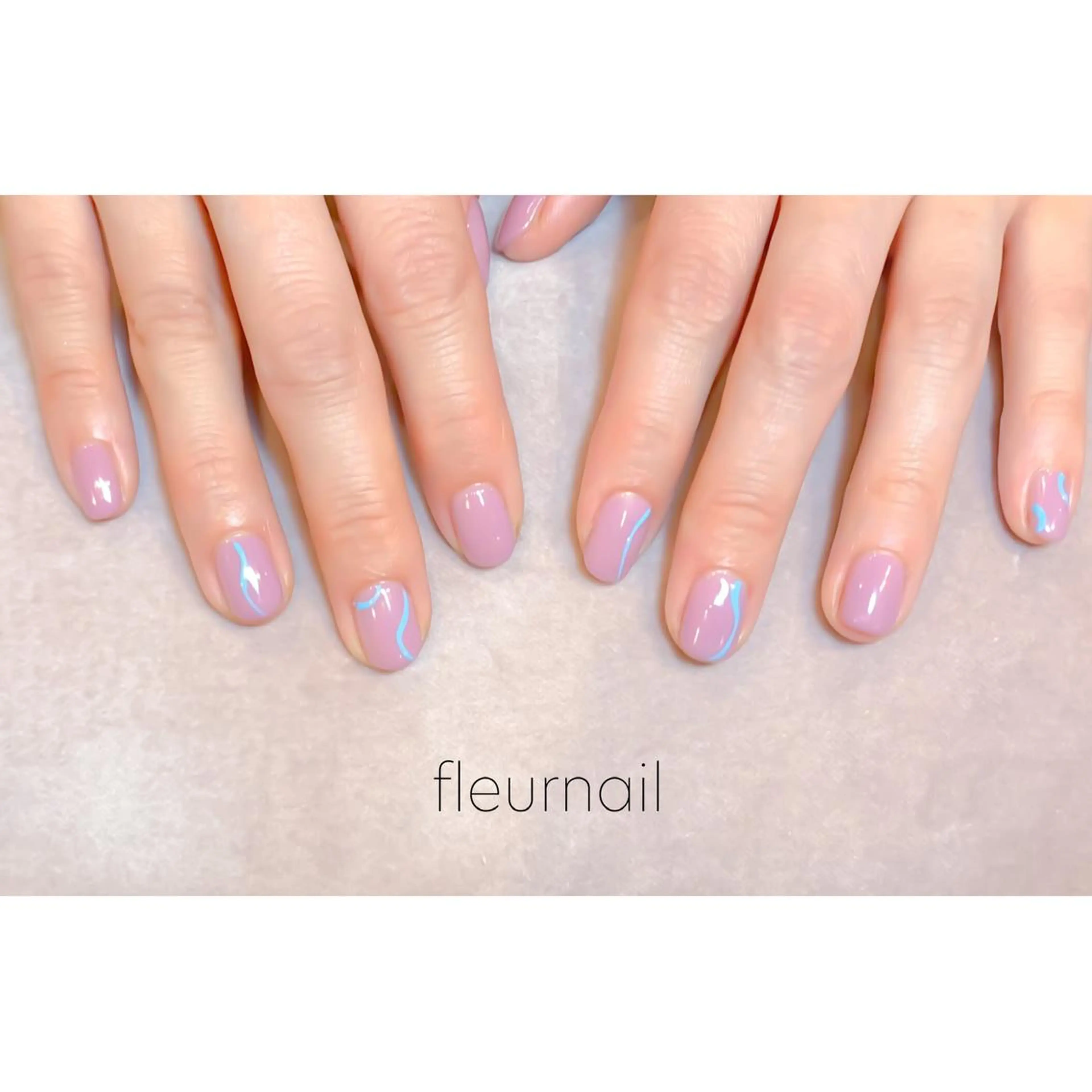 ネイル ブルー 成人式 長さ出し フラワーネイル ジェルネイル ハンドネイル fleurnail miuraのネイルデザイン