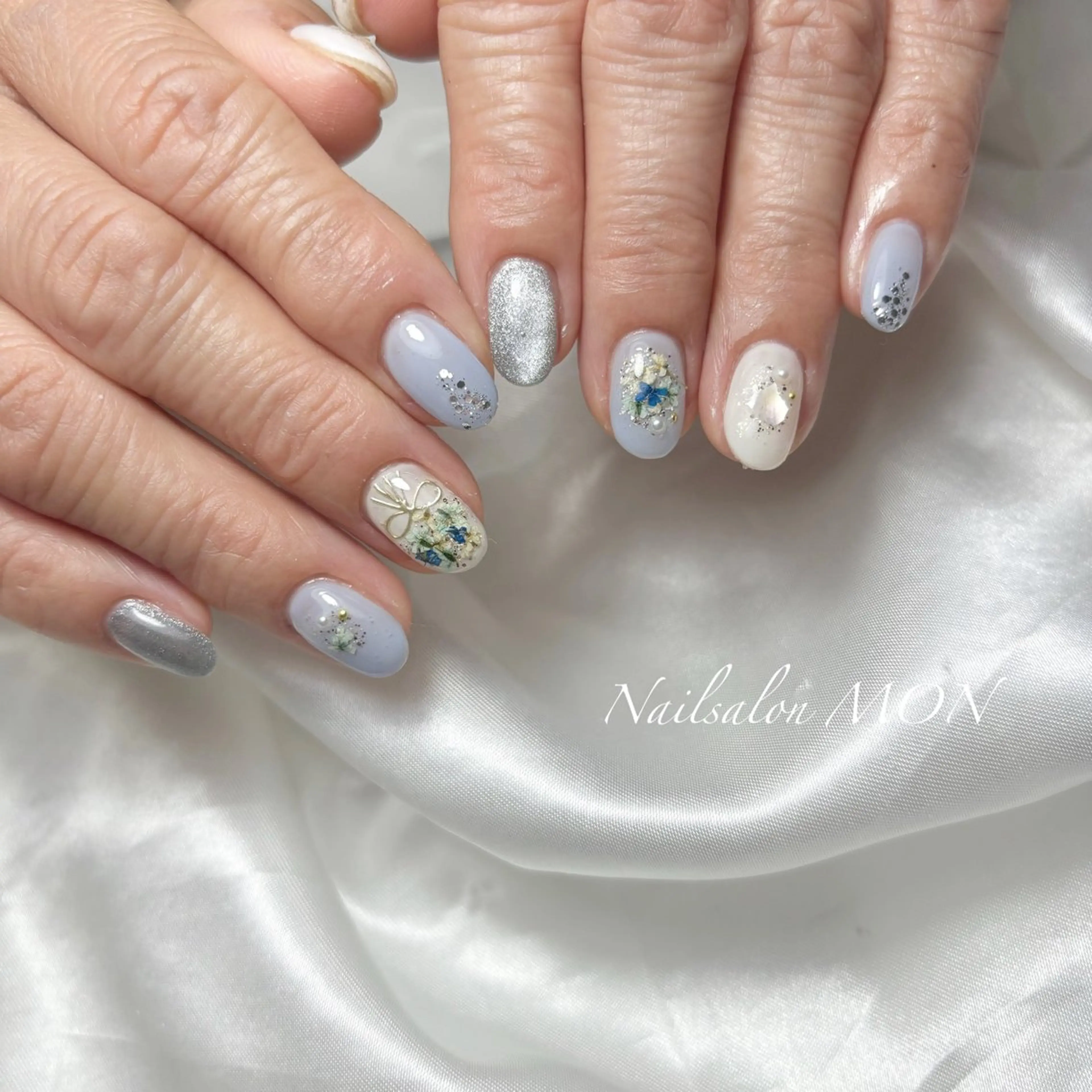 ネイル ストーンネイル ハンドネイル Nailsalon MONのネイルデザイン