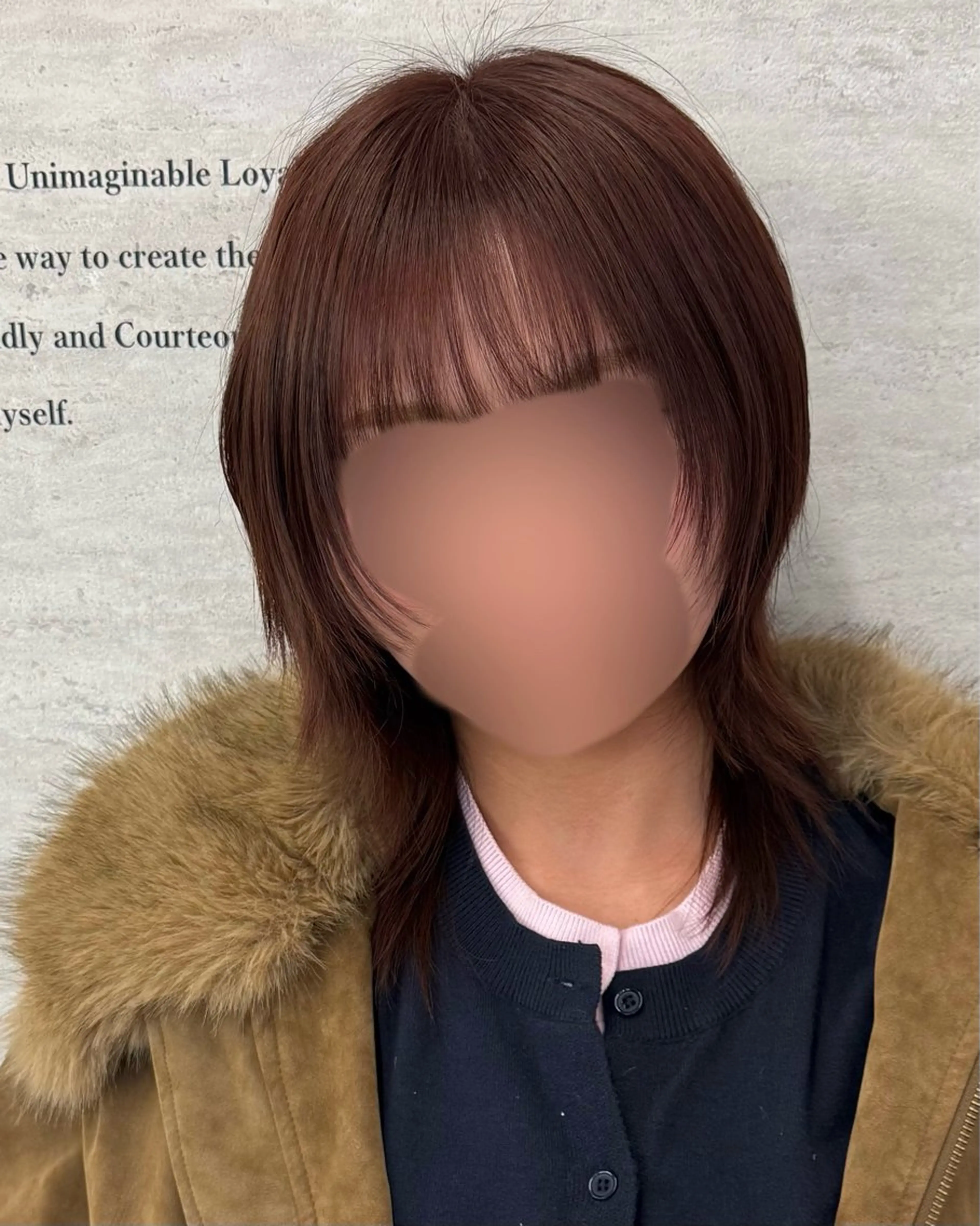 ミディアム レイヤーカット 外ハネヘア 韓国リアルハッシュ レイヤーカットのヘアスタイル