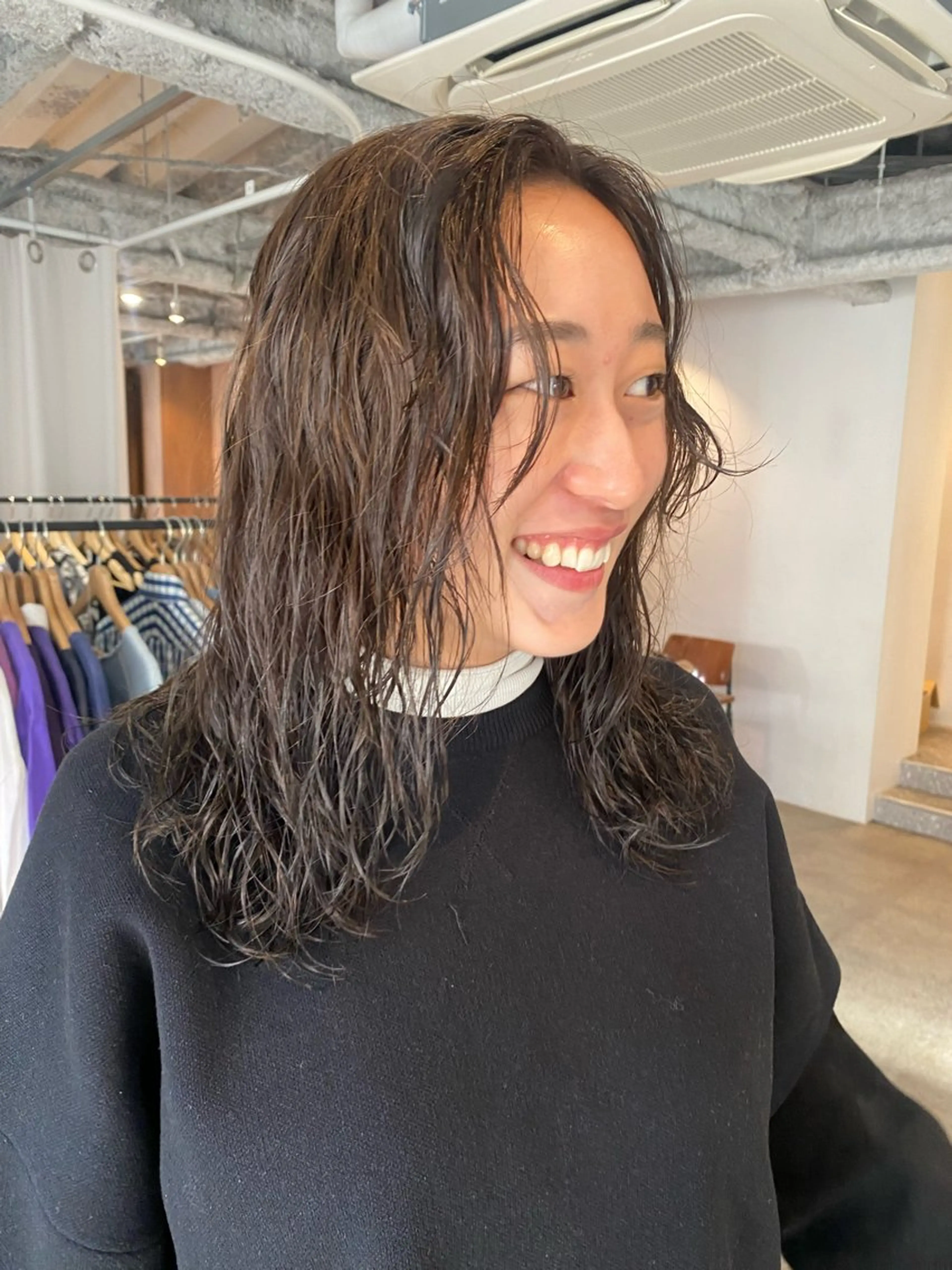 セミロング カラー パーマ カット パーマ トリートメント Hayashi Shioriのヘアスタイル
