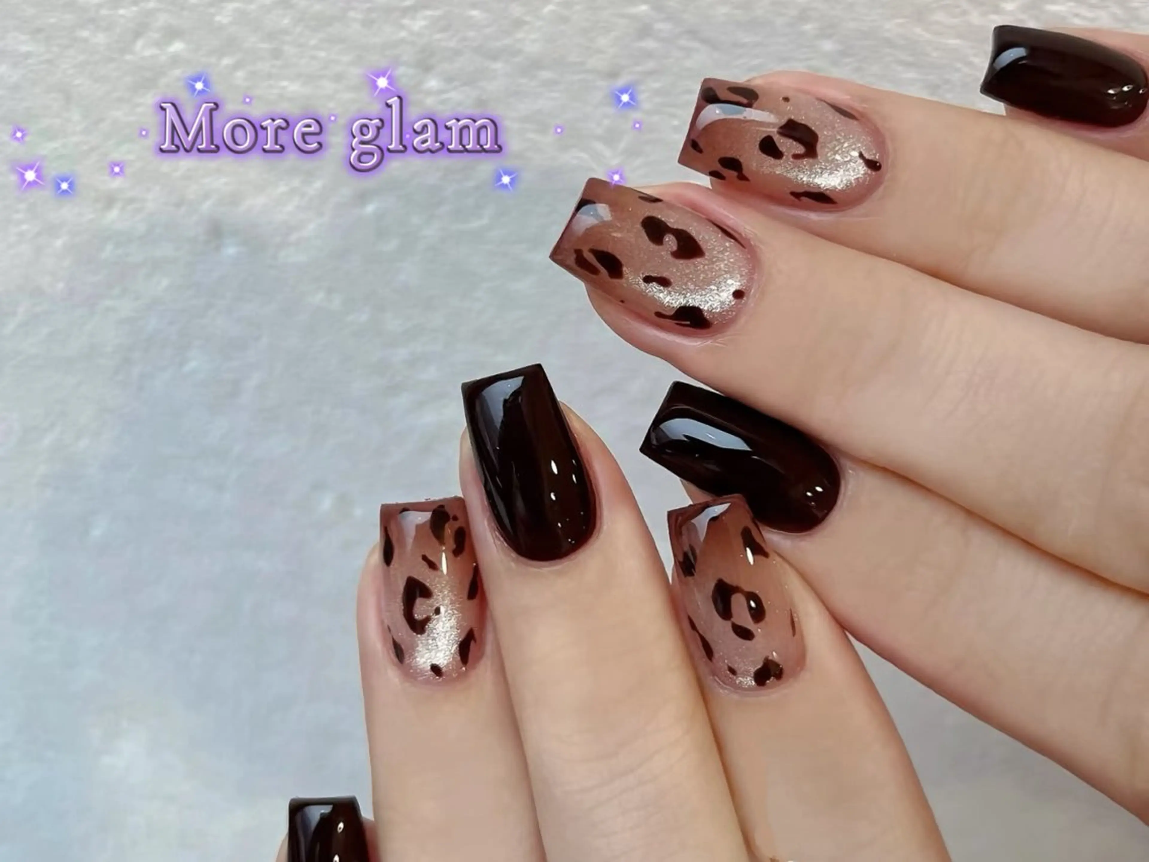 【個性人気★ヒョウ柄ネイル】☆大人上品♪トレンドプラスデザイン☆7980円☆の写真