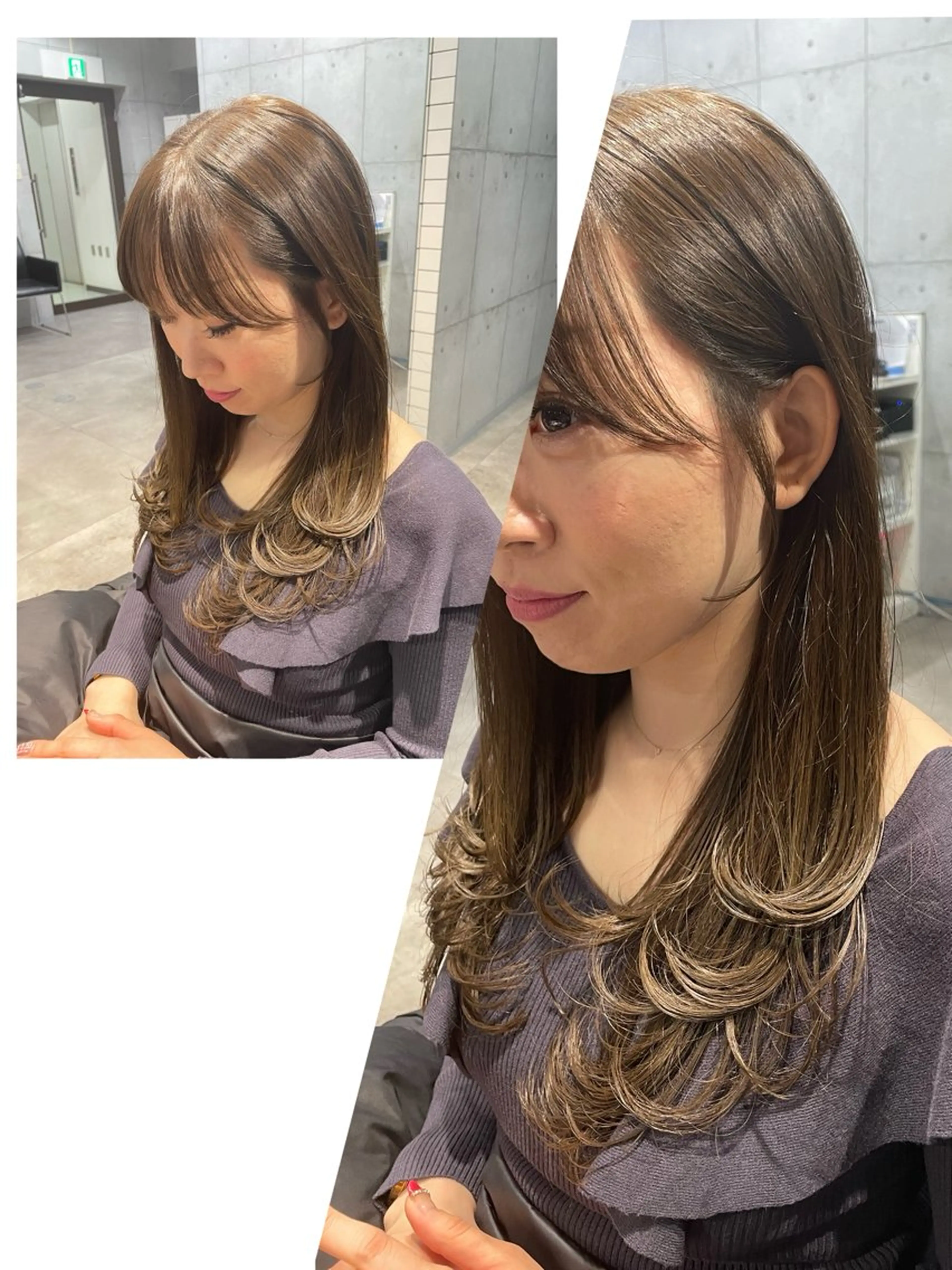 ロング レイヤーカット カット ヘアカラー トリートメント 💫newi💫村上 孝一のヘアスタイル