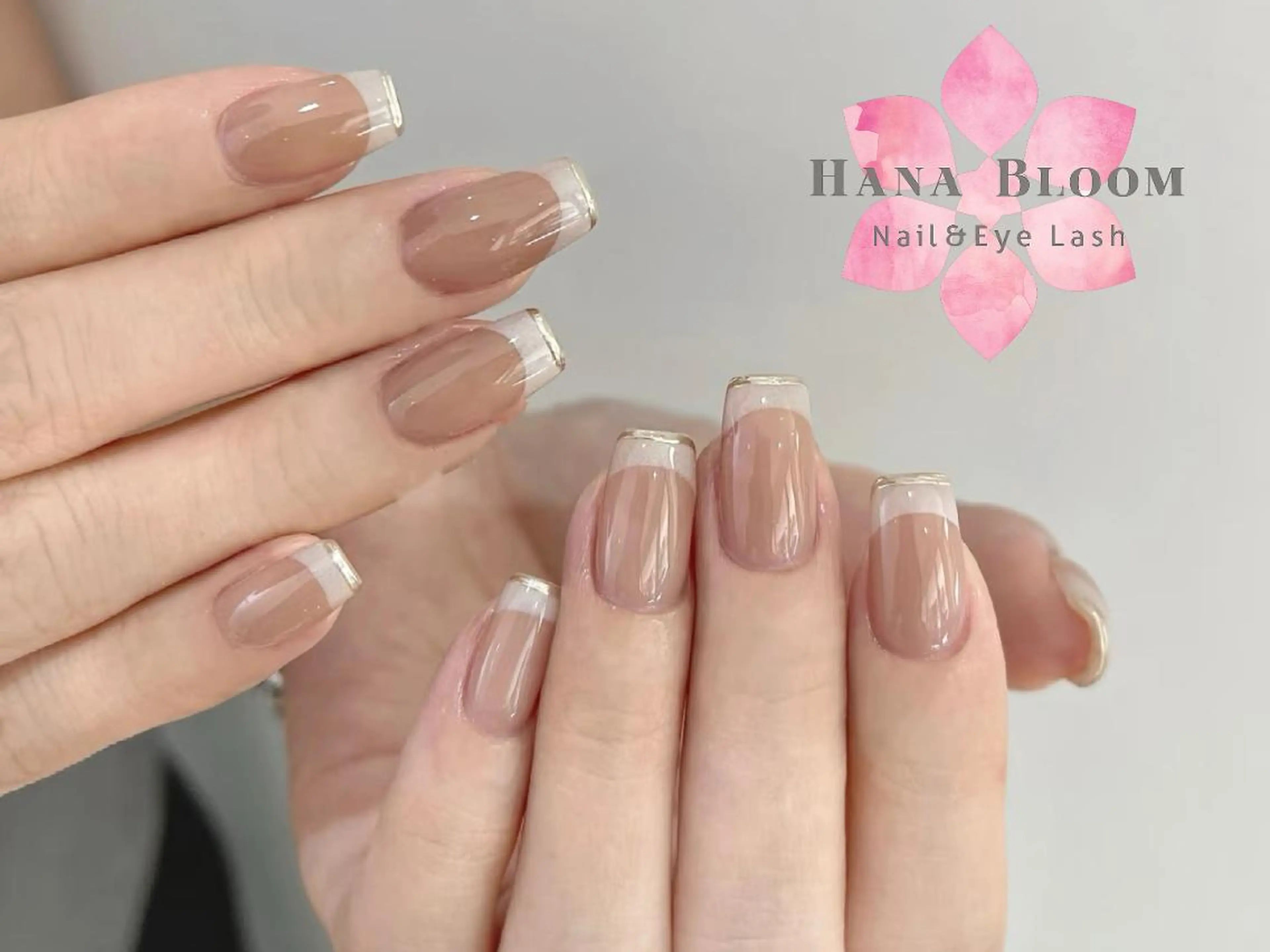 ネイル 長さ出し フレンチネイル ジェルネイル ガラスフレンチ 韓国ネイル Hana Bloom Nail💛Rinaのネイルデザイン
