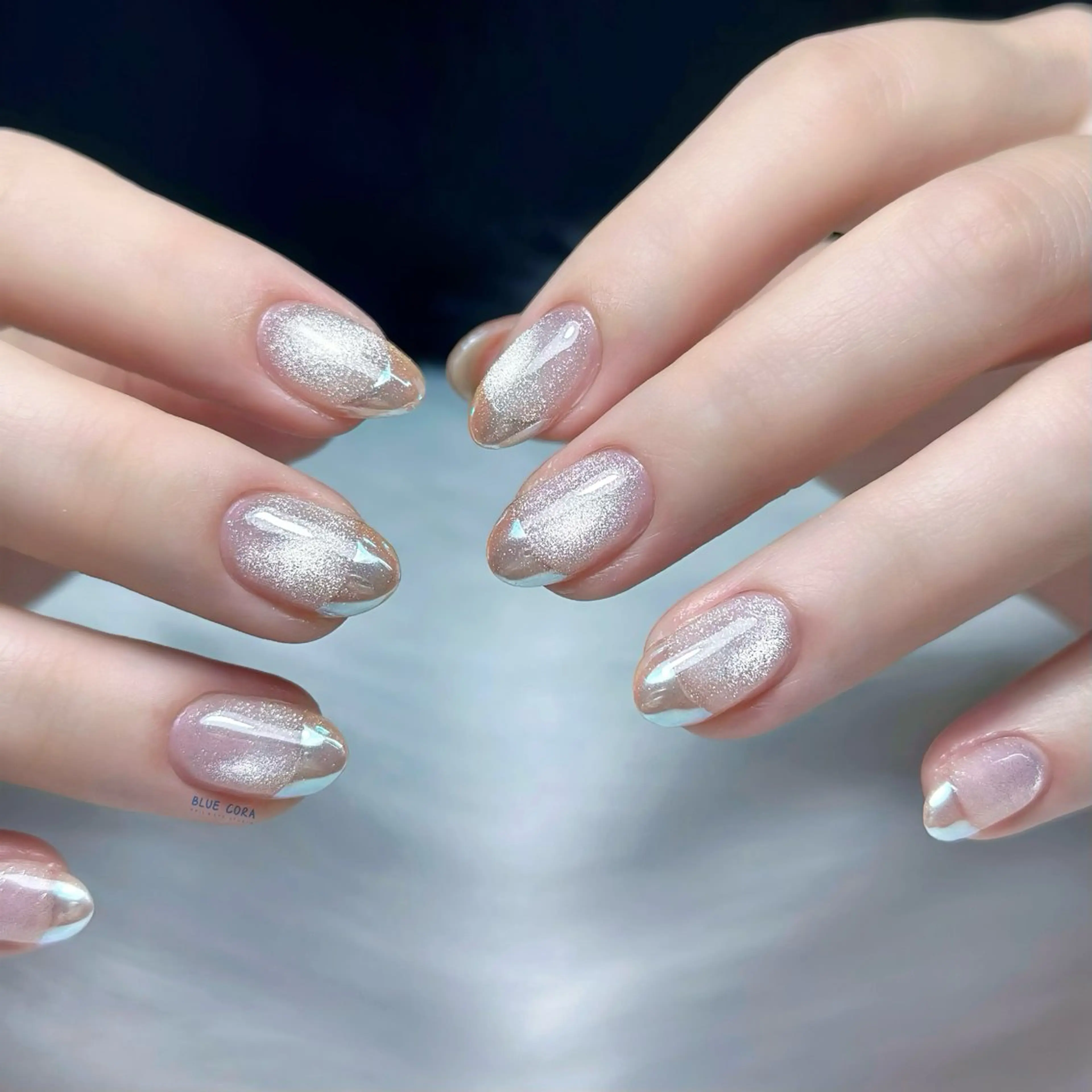 ネイル オーロラネイル フレンチネイル マグネットネイル ハンドネイル ハンドケア BLUE CORAのネイルデザイン