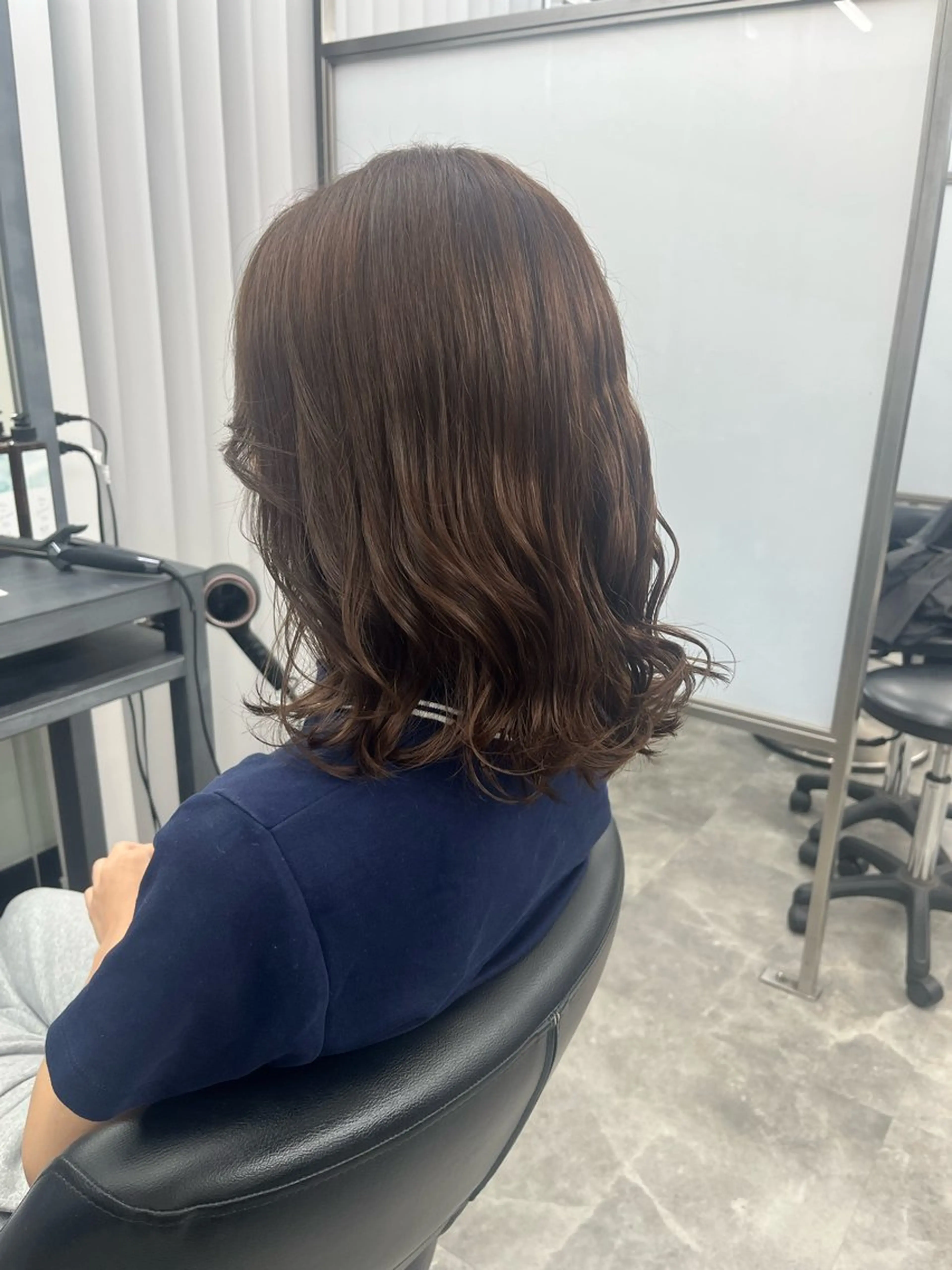 セミロング カラー ブラウンカラー 水戸/ブリーチ特化/ 中山りくのヘアスタイル