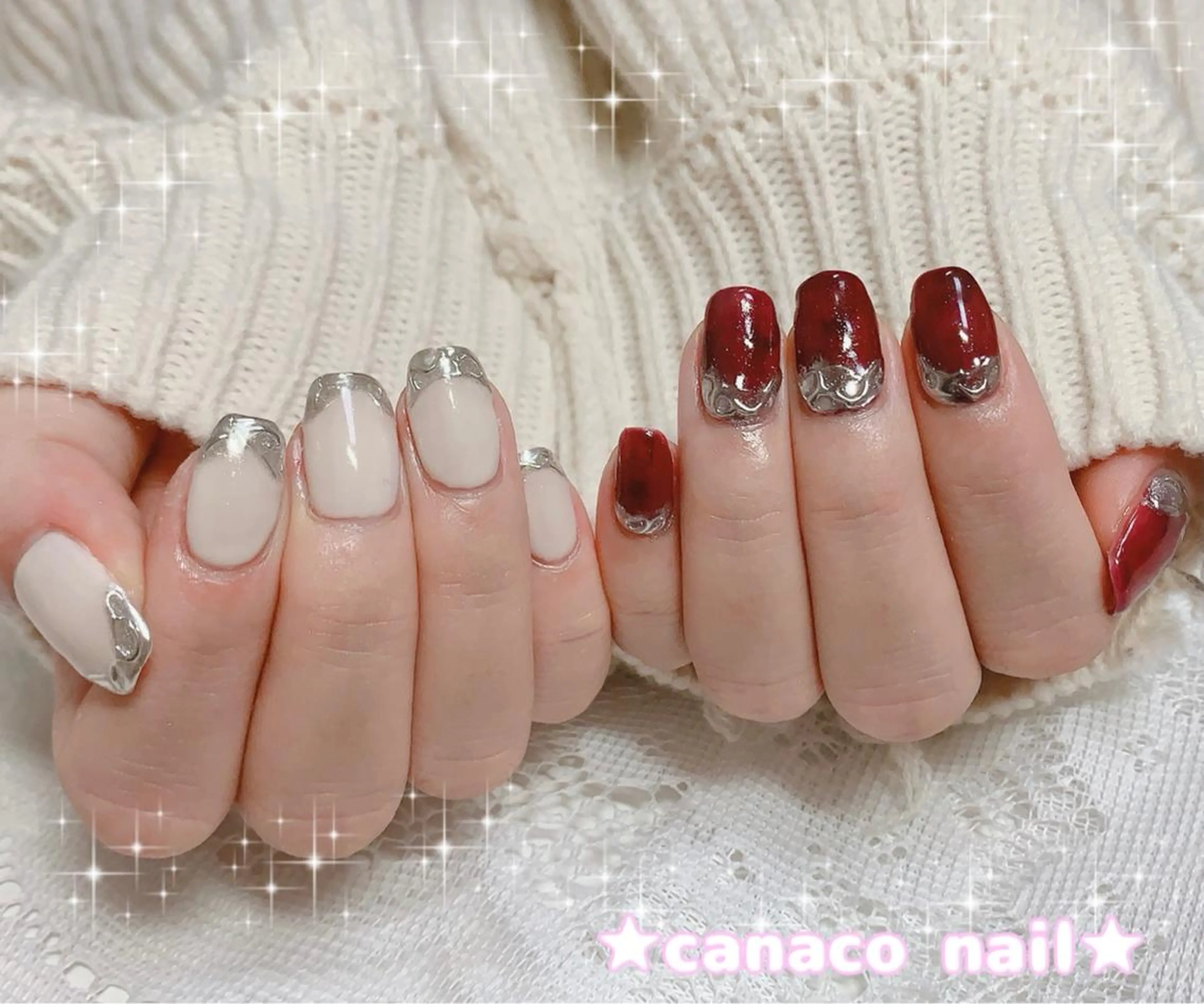 ネイル アートネイル ジェルネイル ミラーネイル パラジェル ストーンネイル ハンドネイル ハンドケア ベテランネイル cnc nailのネイルデザイン