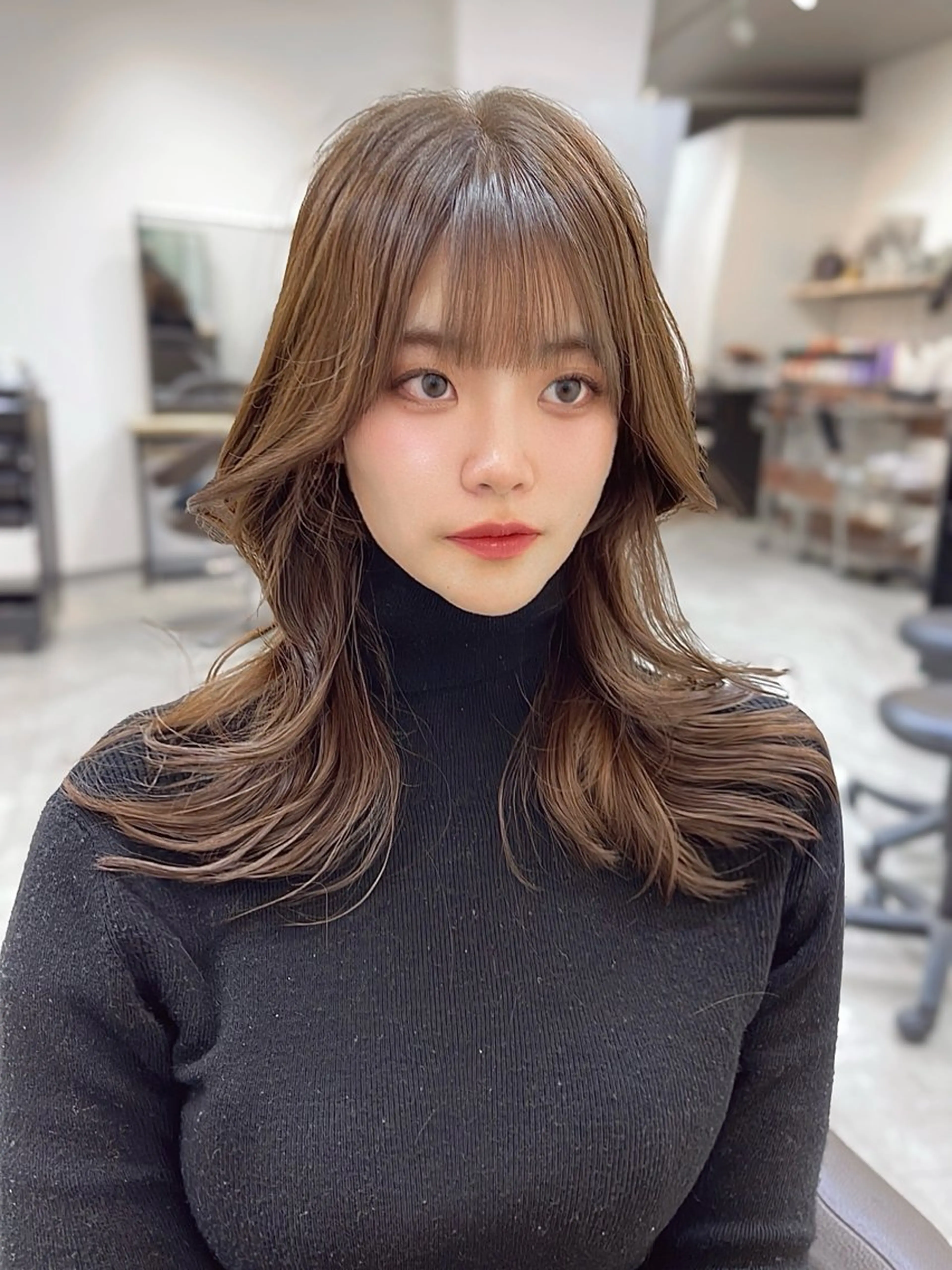 セミロング 韓国風レイヤー ショート/犬塚 優介のヘアスタイル