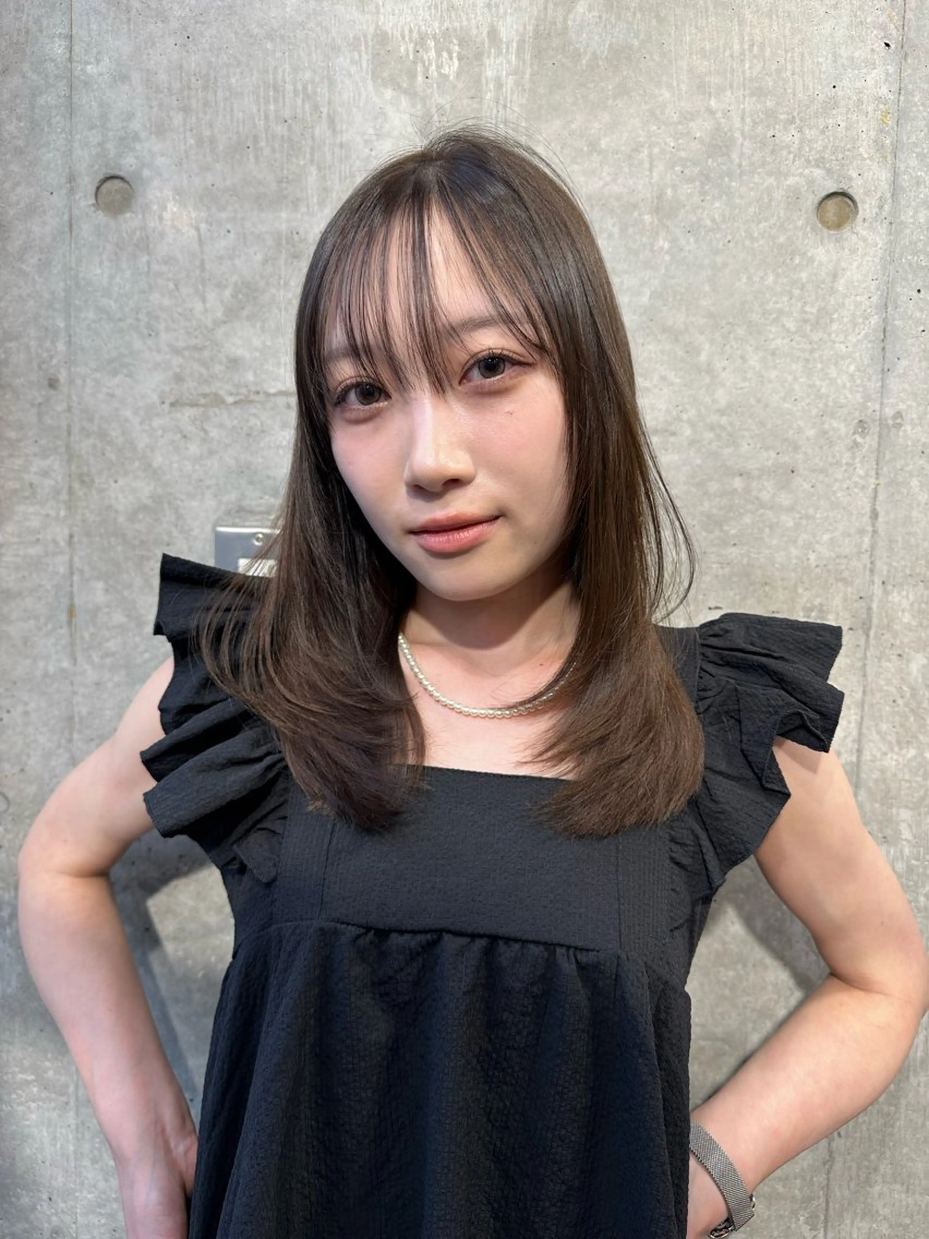 セミロング カラー アディクシーカラー ブリーチ ケアブリーチ ダブルカラー イヤリングカラー DAIKIベージュ 🍂レイヤーカットのヘアスタイル