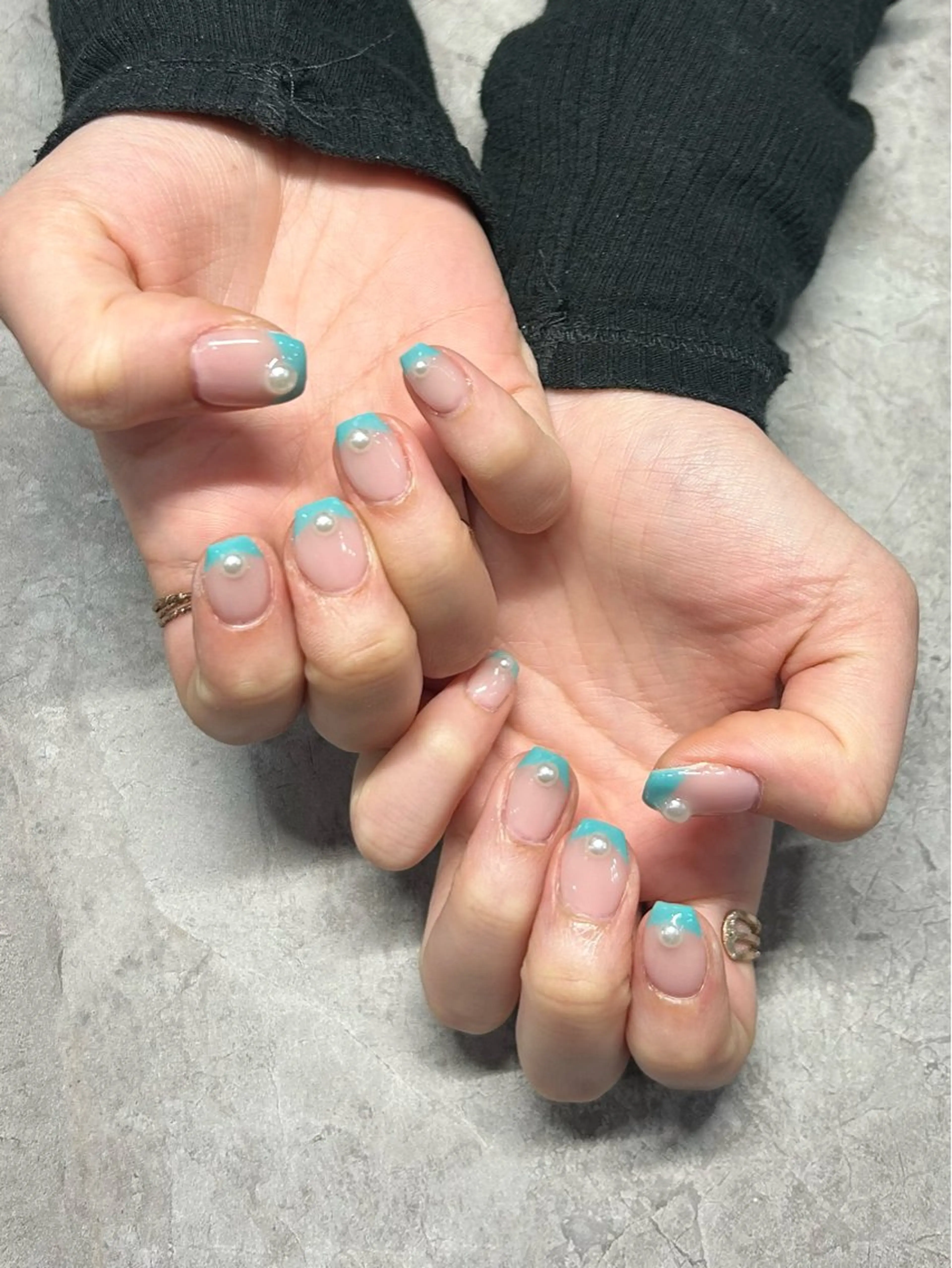 ネイル ブルー ハンドネイル IROHA NAIL 愛音のネイルデザイン