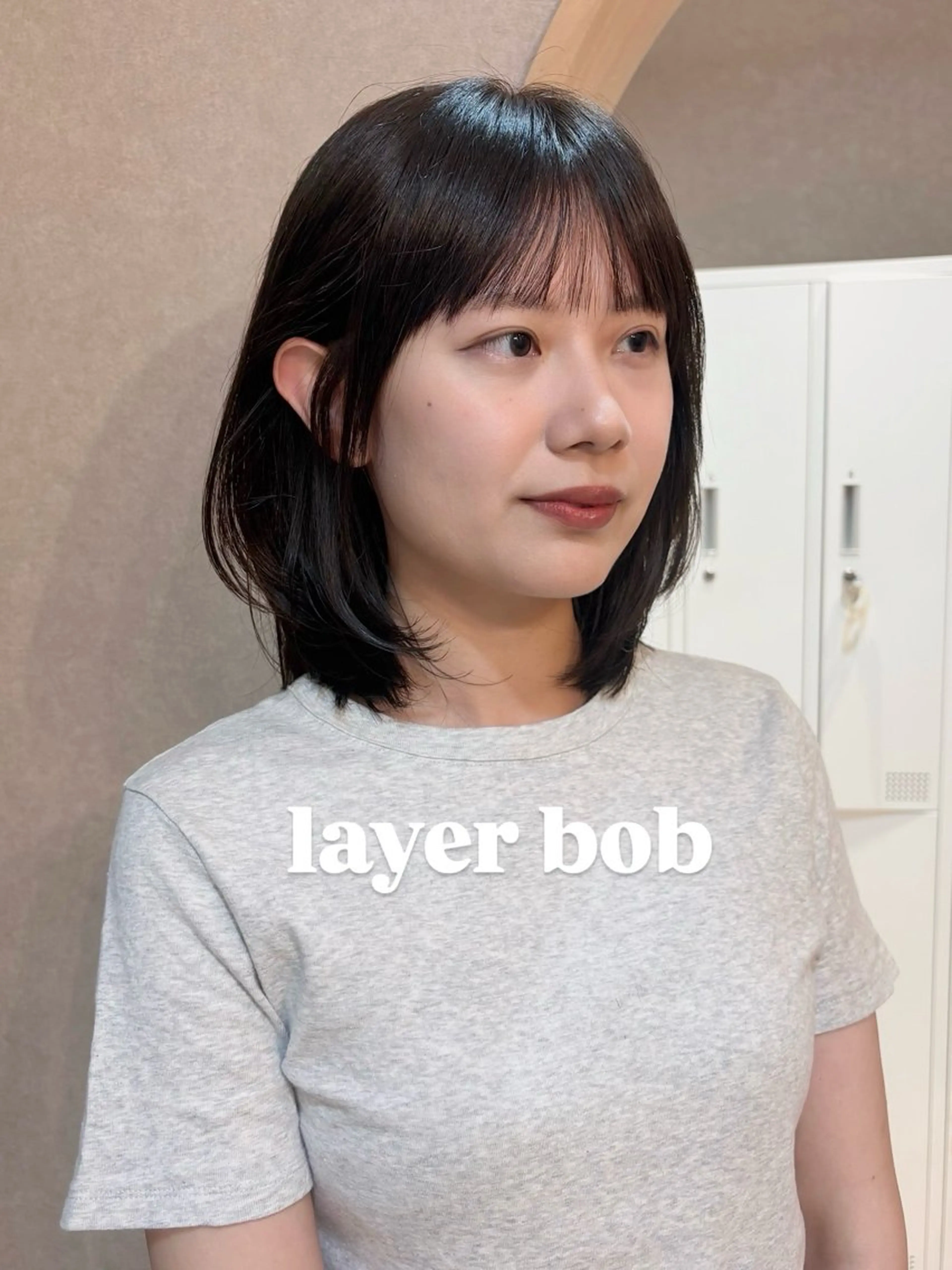 ミディアム ボブレイヤー ボブ レイヤーカット カット 似合わせ/ベージュ /レイヤー/りほ🤍のヘアスタイル