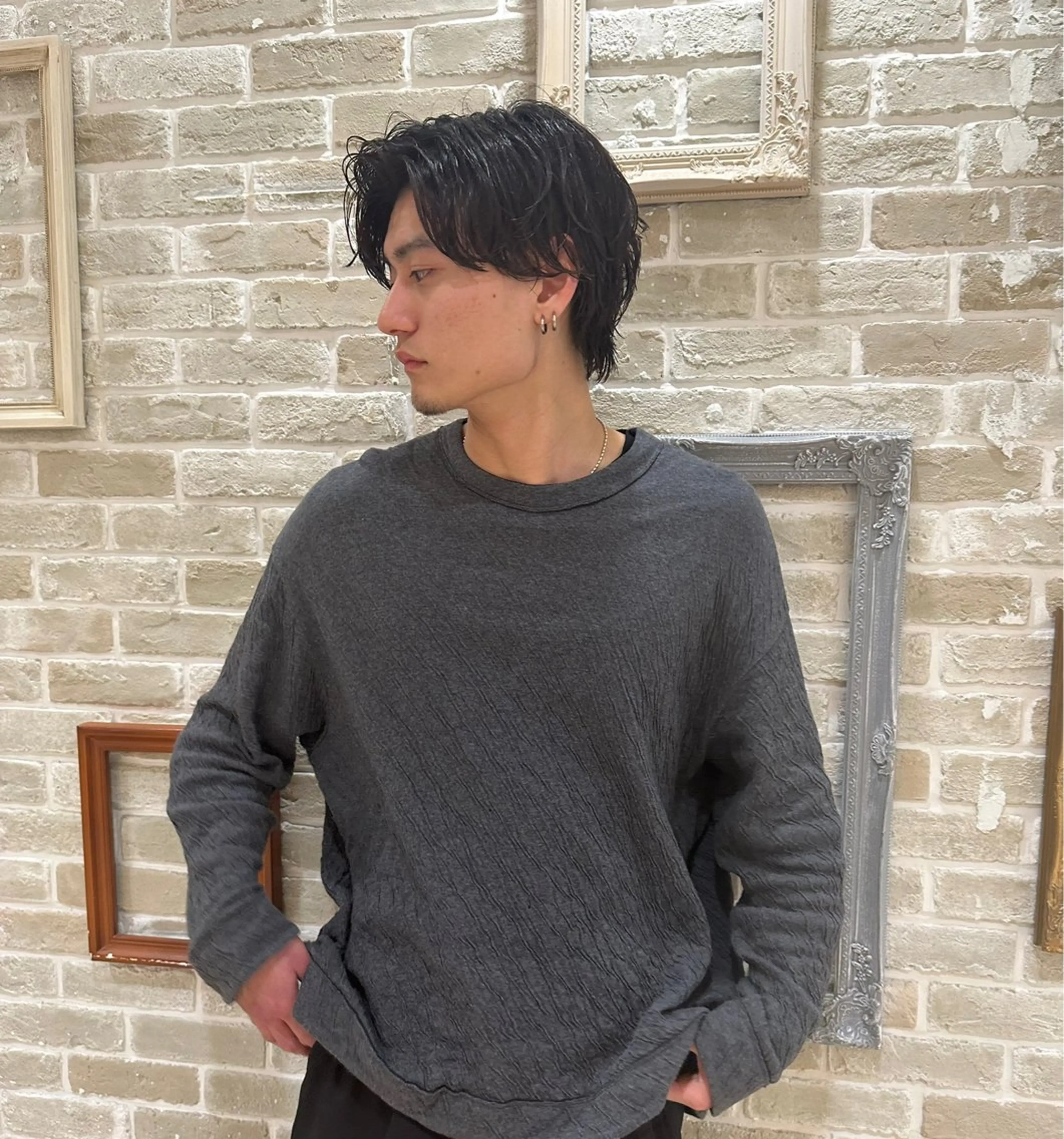 メンズ センターパート 髪質改善/パーマ 👑水町幸基のネイルデザイン