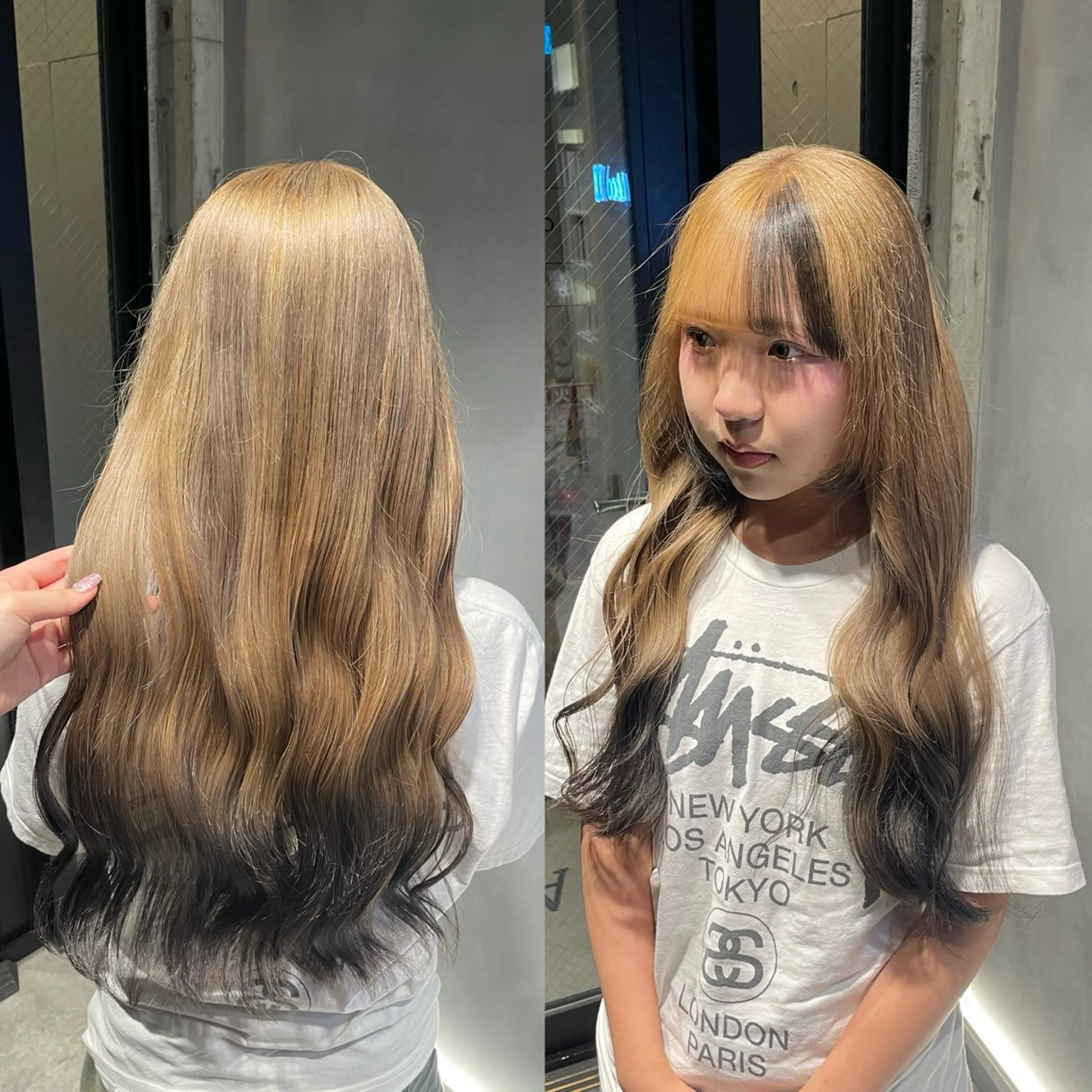 ロング カラー デザインカラー ハイトーンカラー ヘアカラー 暖色/ハイトーン/ カラー/HBLのヘアスタイル