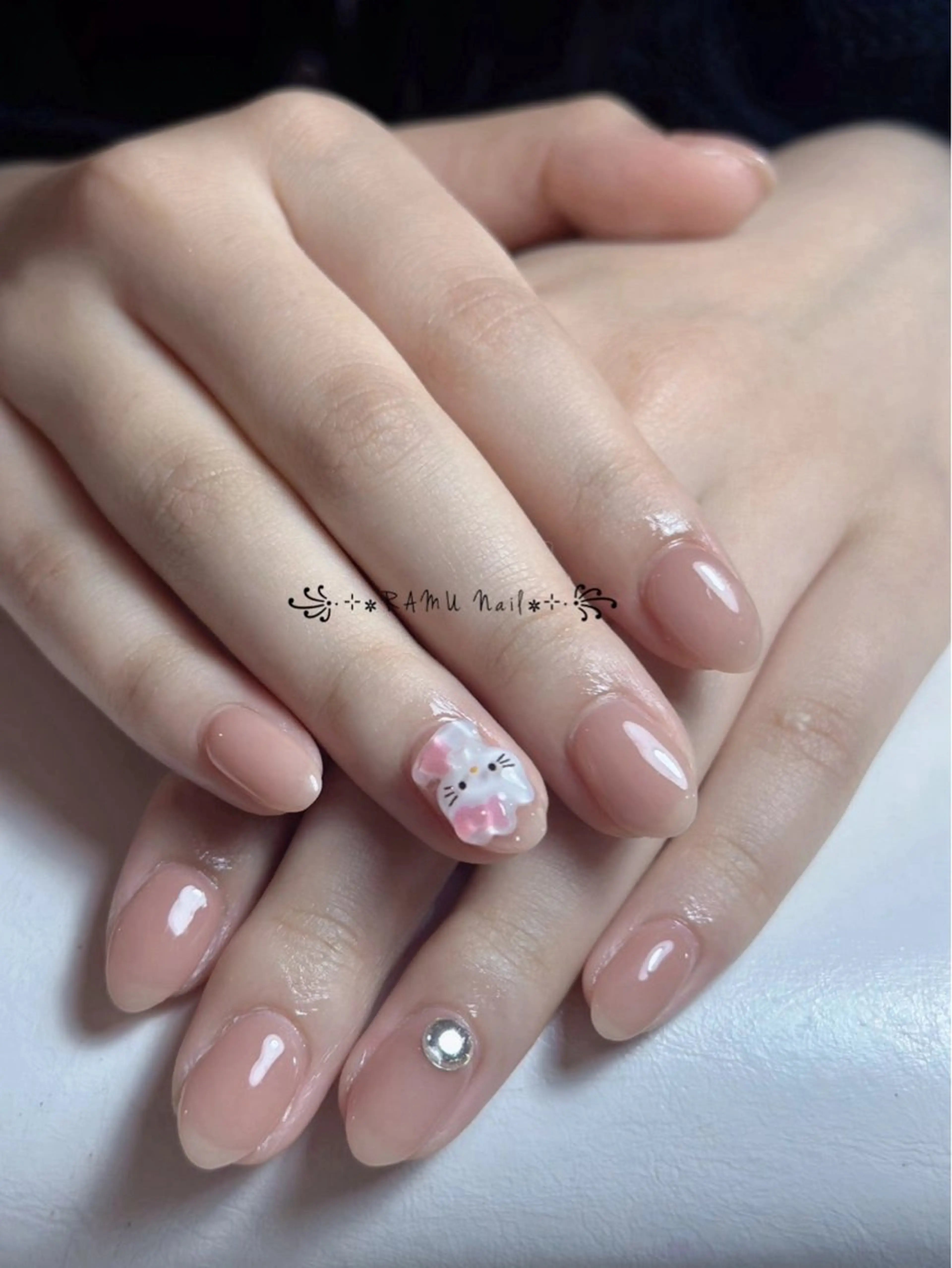 ネイル キラキラネイル マグネットネイル ミラーネイル ピンク 春ネイル ハンドネイル RAMU Nail 恵比寿店のネイルデザイン