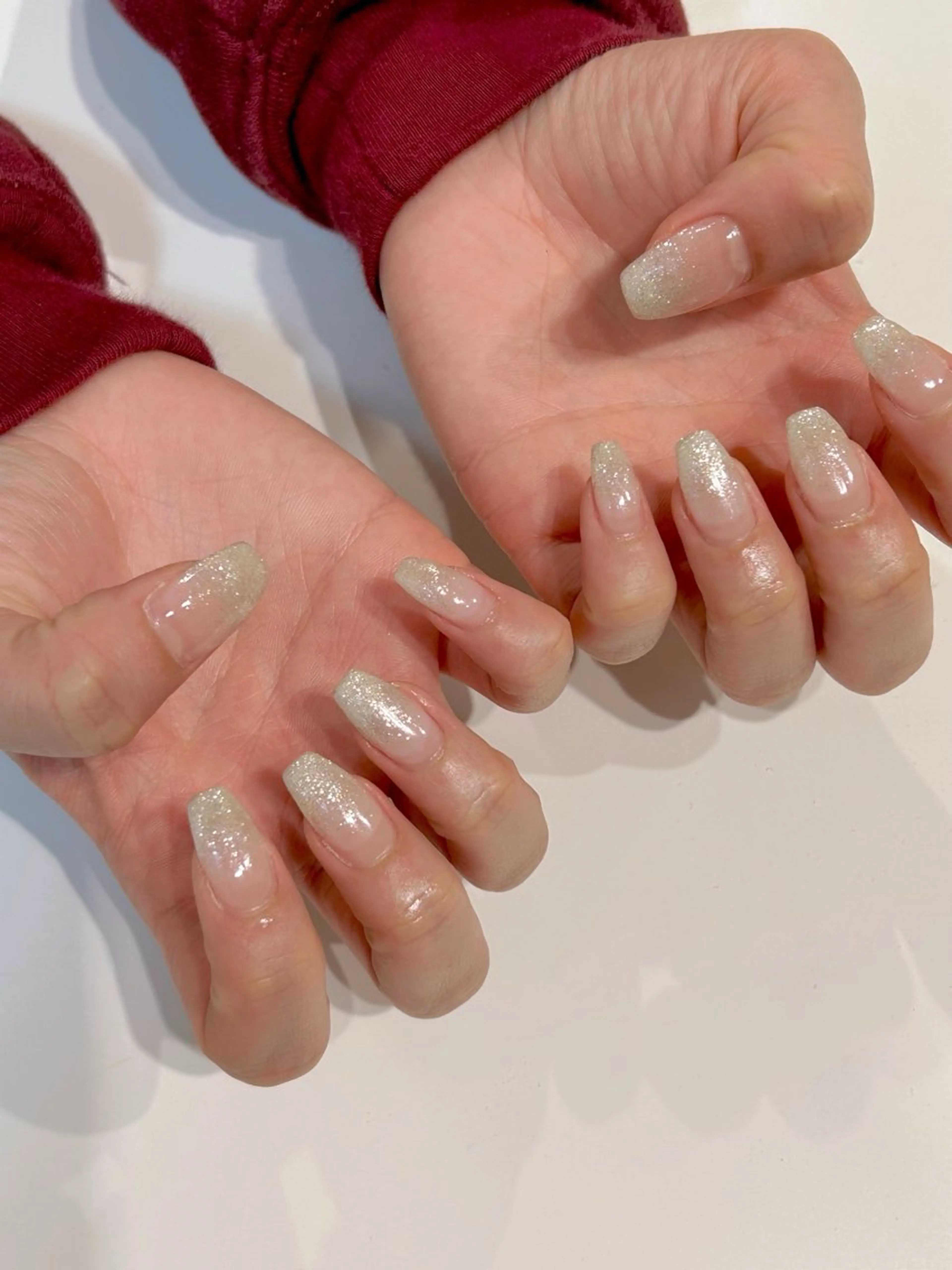 ネイル グラデーション キラキラネイル ラメ(グリッター) ラメグラデーション オフィスネイル ハンドネイル Lily nailのネイルデザイン