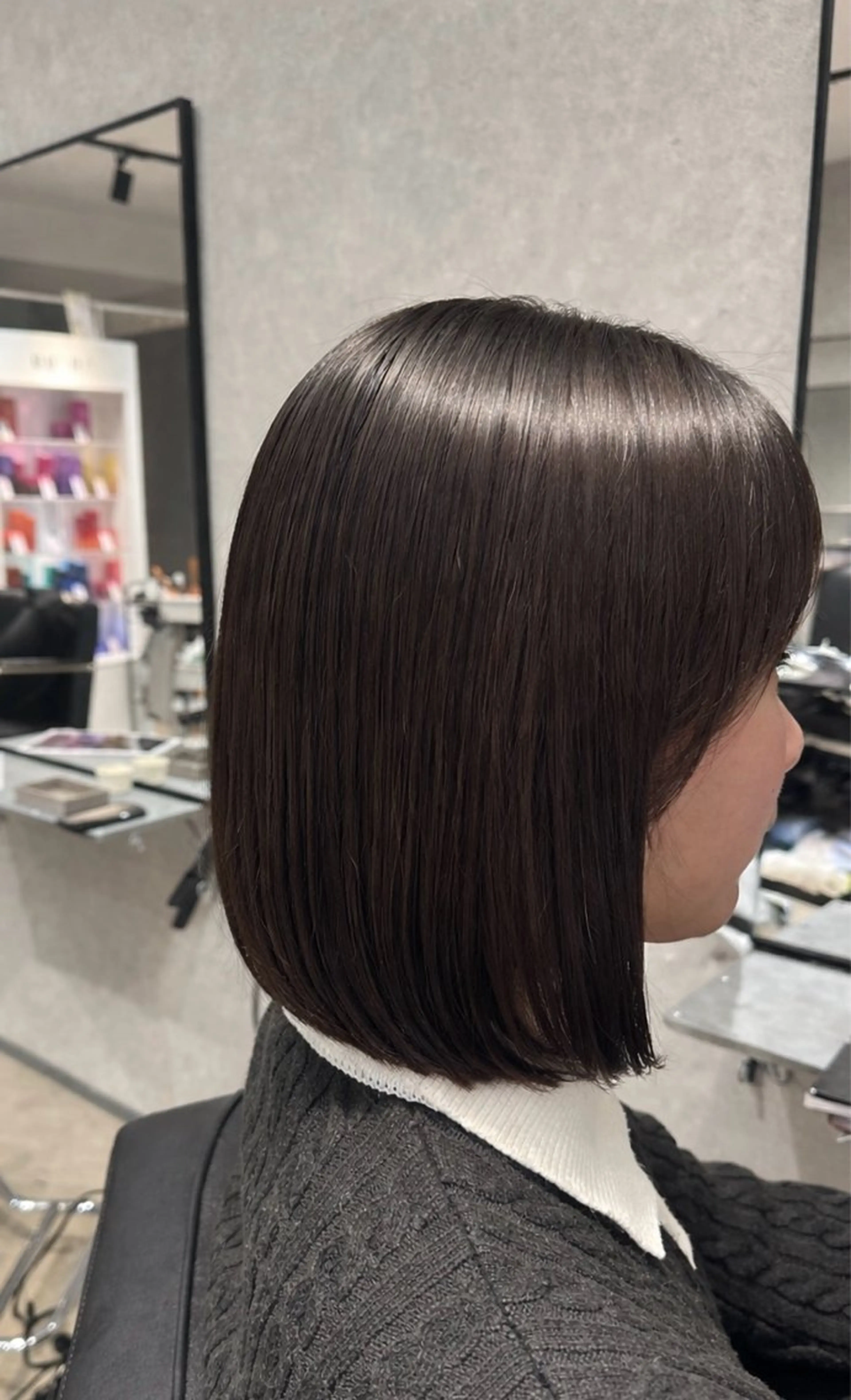 ミディアム 縮毛矯正 森 沙織のヘアスタイル