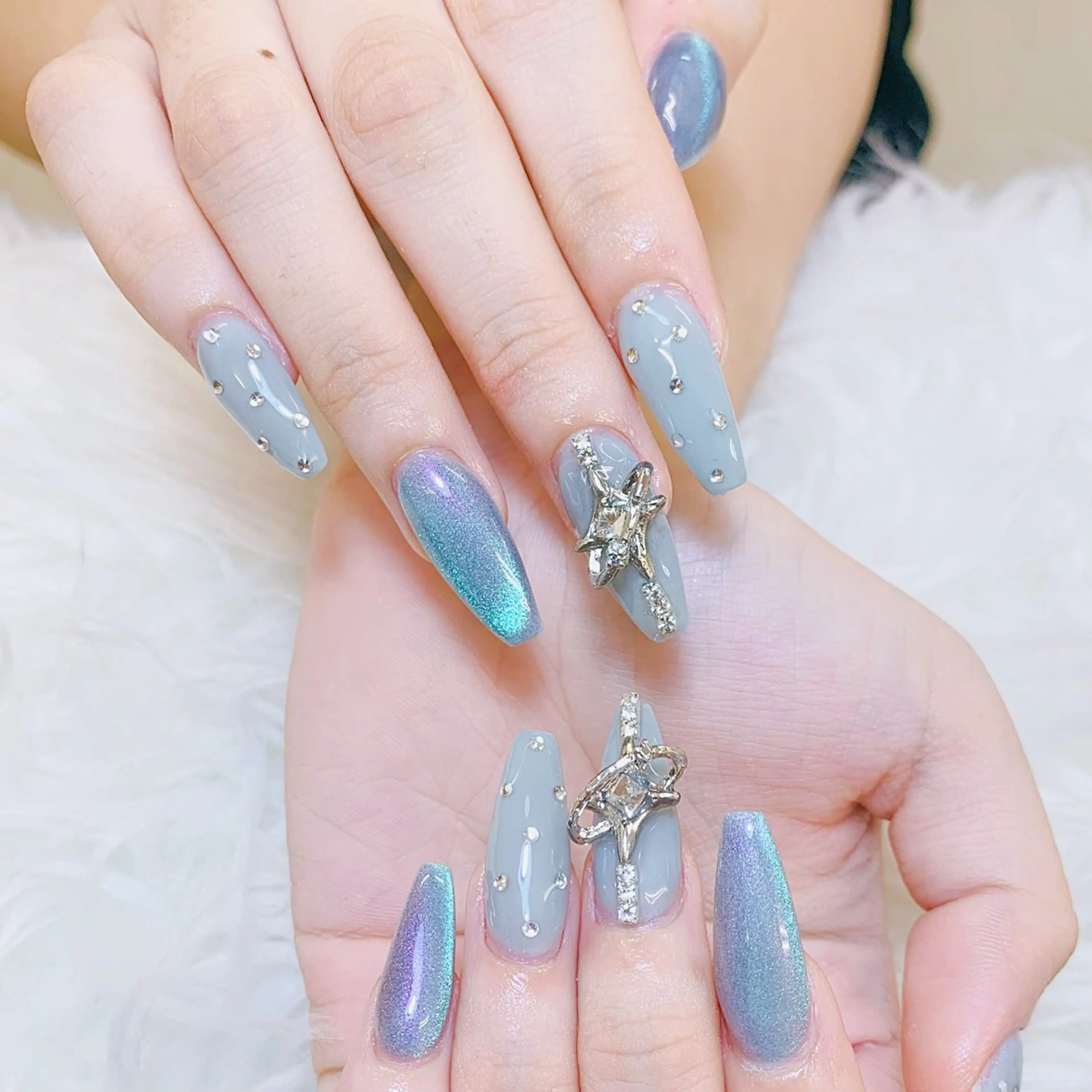 ネイル チークネイル 長さ出し フラッシュネイル フレンチネイル グラデーション ハンドネイル AN NAIL SALONのネイルデザイン